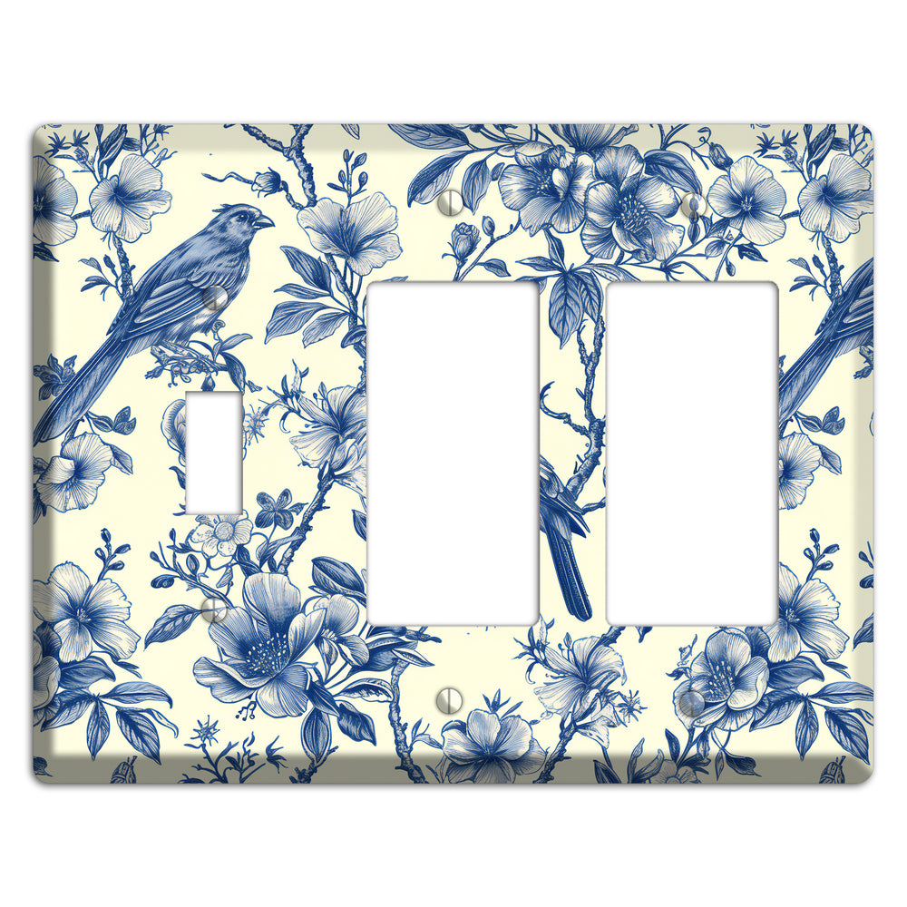 Porcelain Garden Song Toggle / 2 Rocker Wallplate