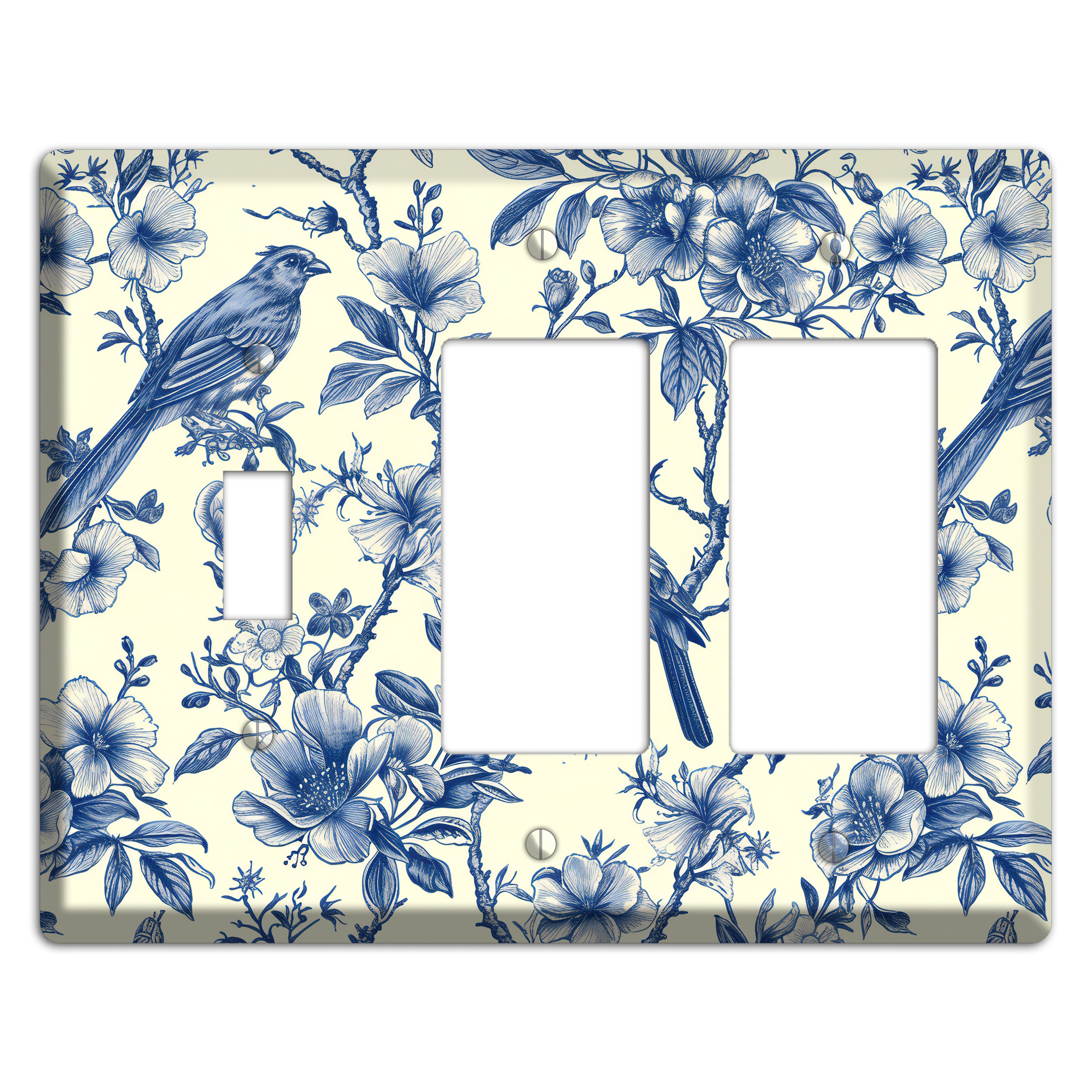 Porcelain Garden Song Toggle / 2 Rocker Wallplate