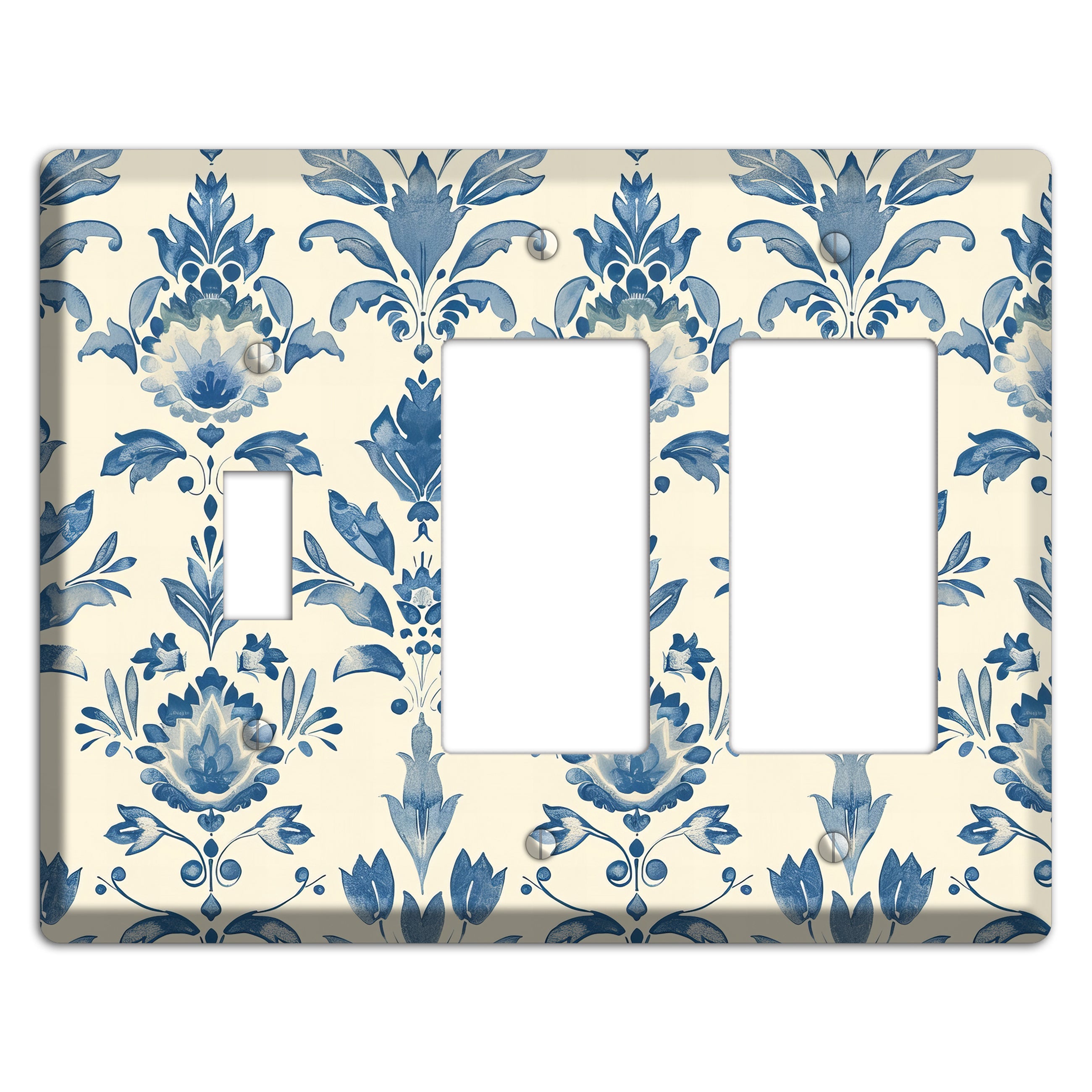 Bloom & Indigo Toggle / 2 Rocker Wallplate