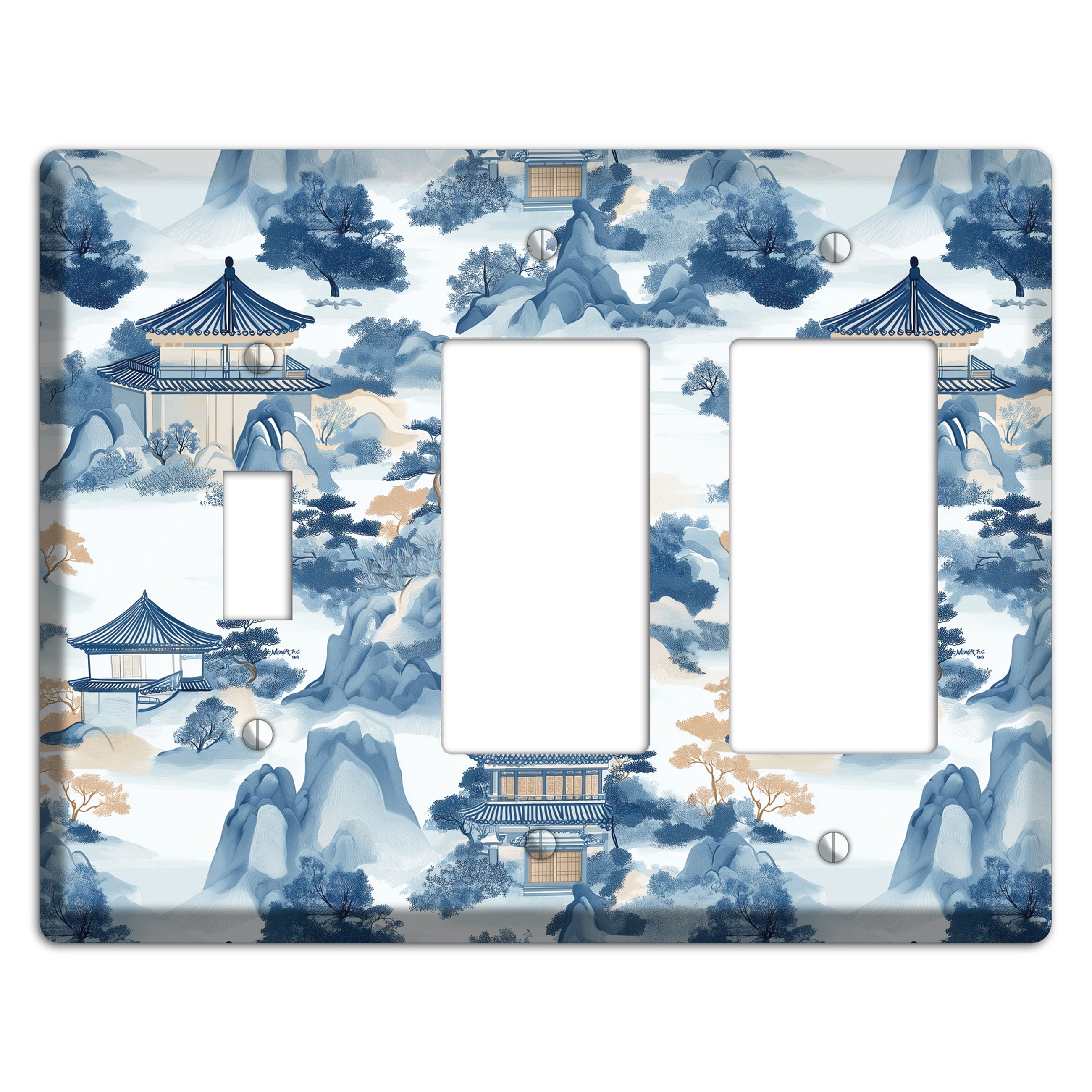 Jade Mountain Retreat Toggle / 2 Rocker Wallplate