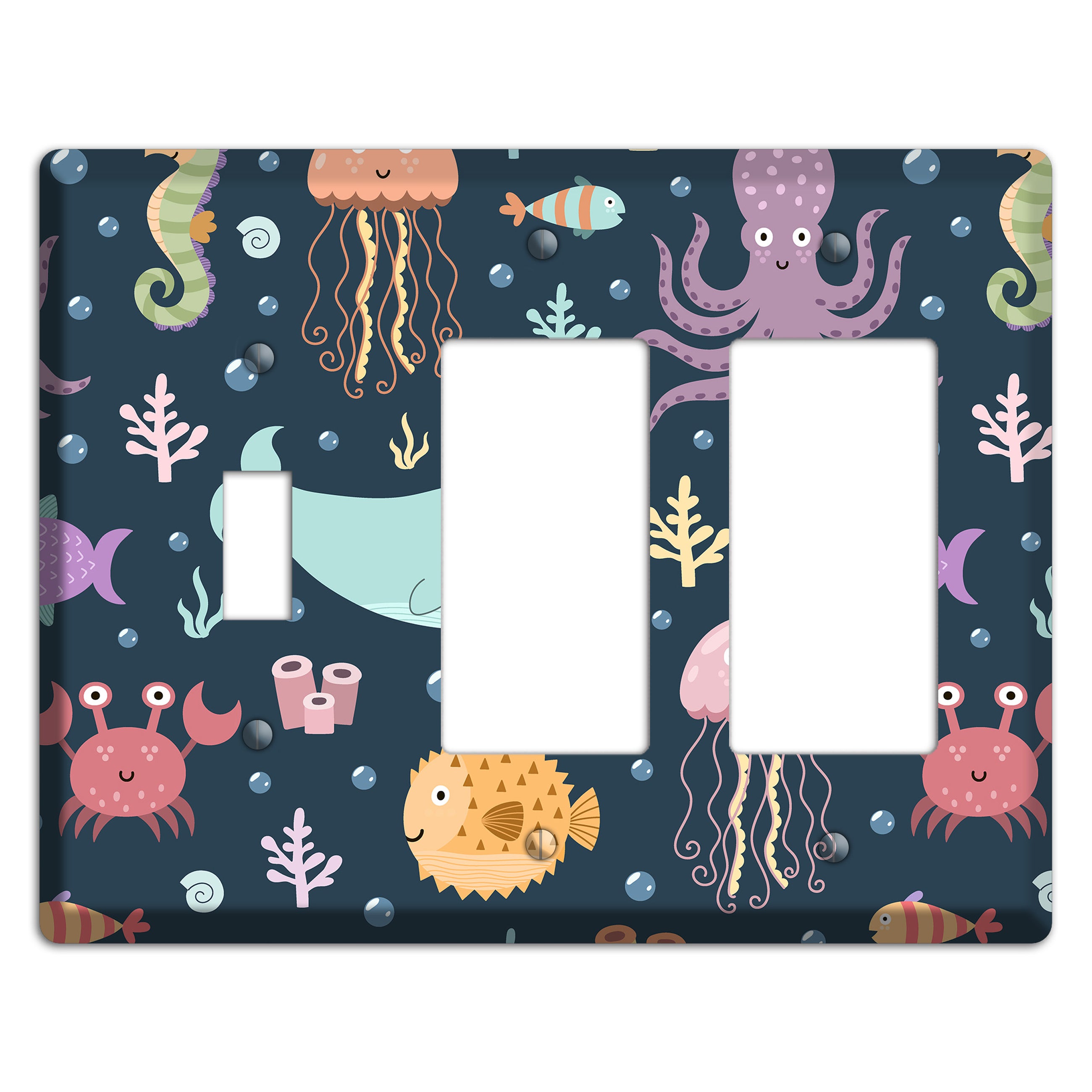 Deep Sea Cuties Toggle / 2 Rocker Wallplate