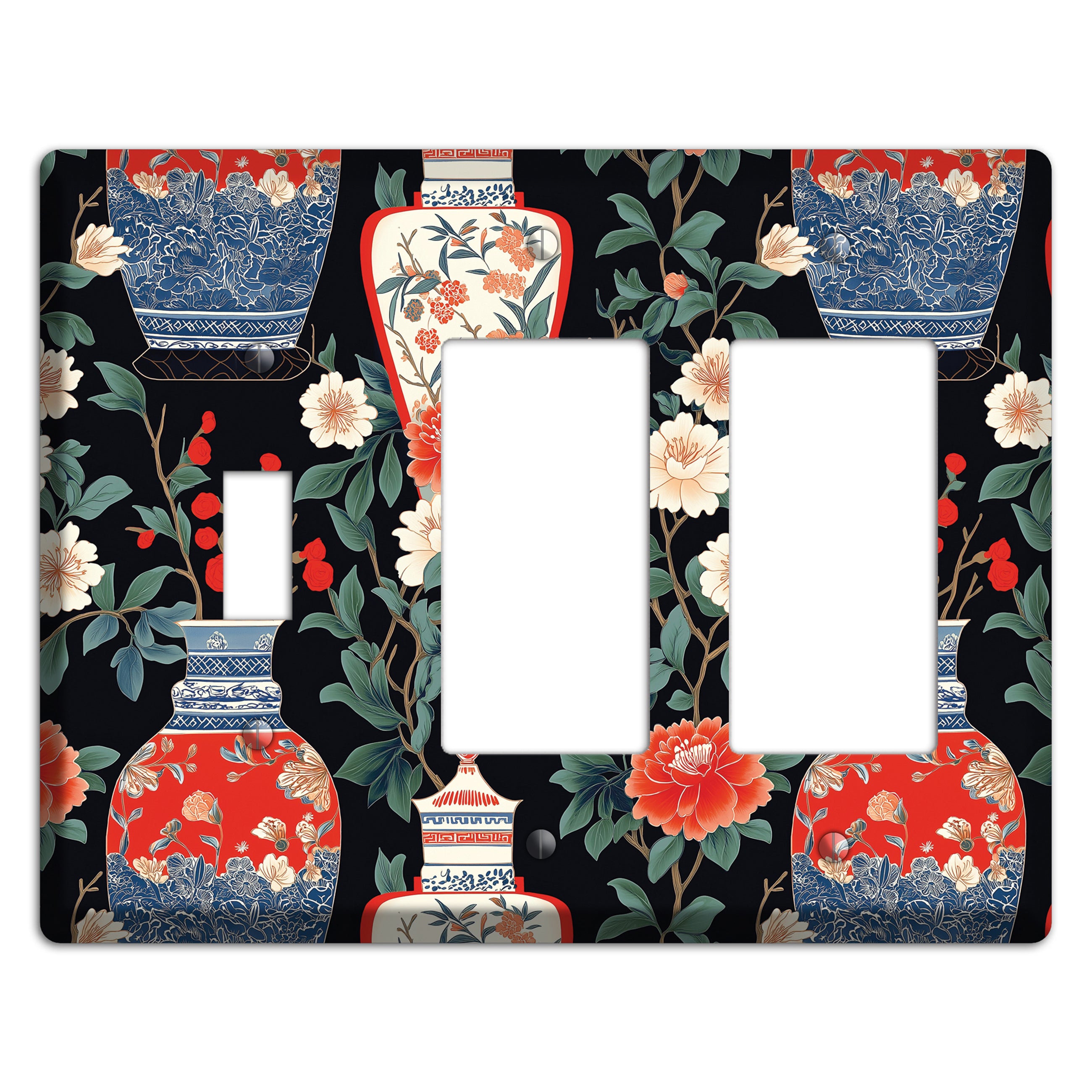 Porcelain Garden Dusk Toggle / 2 Rocker Wallplate