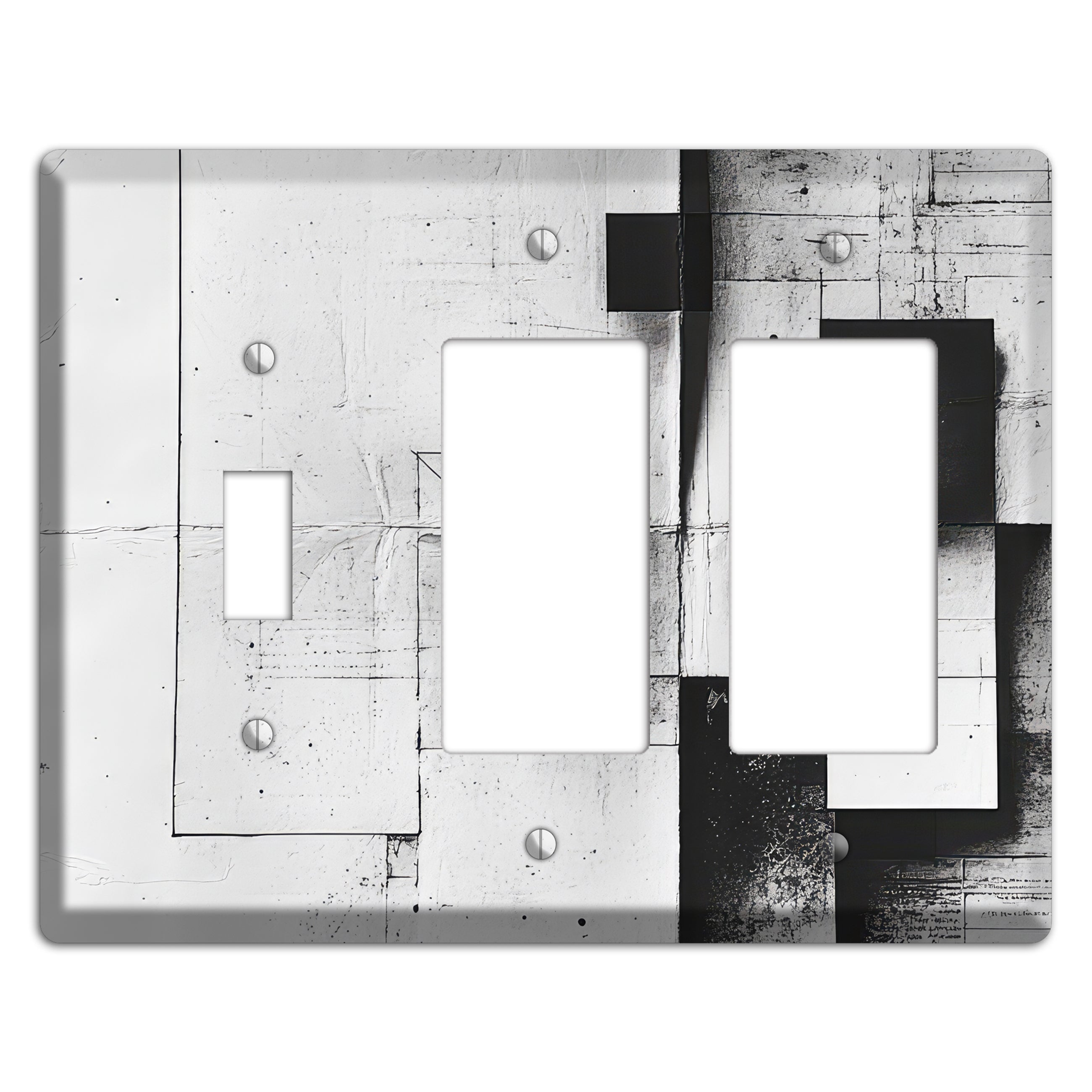 Fractured Blueprint Drift Toggle / 2 Rocker Wallplate