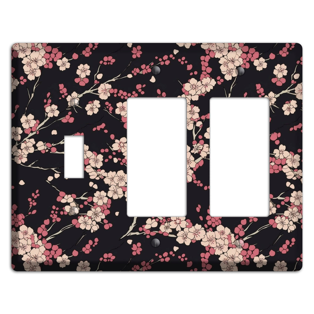 Night Blossom Drift Toggle / 2 Rocker Wallplate