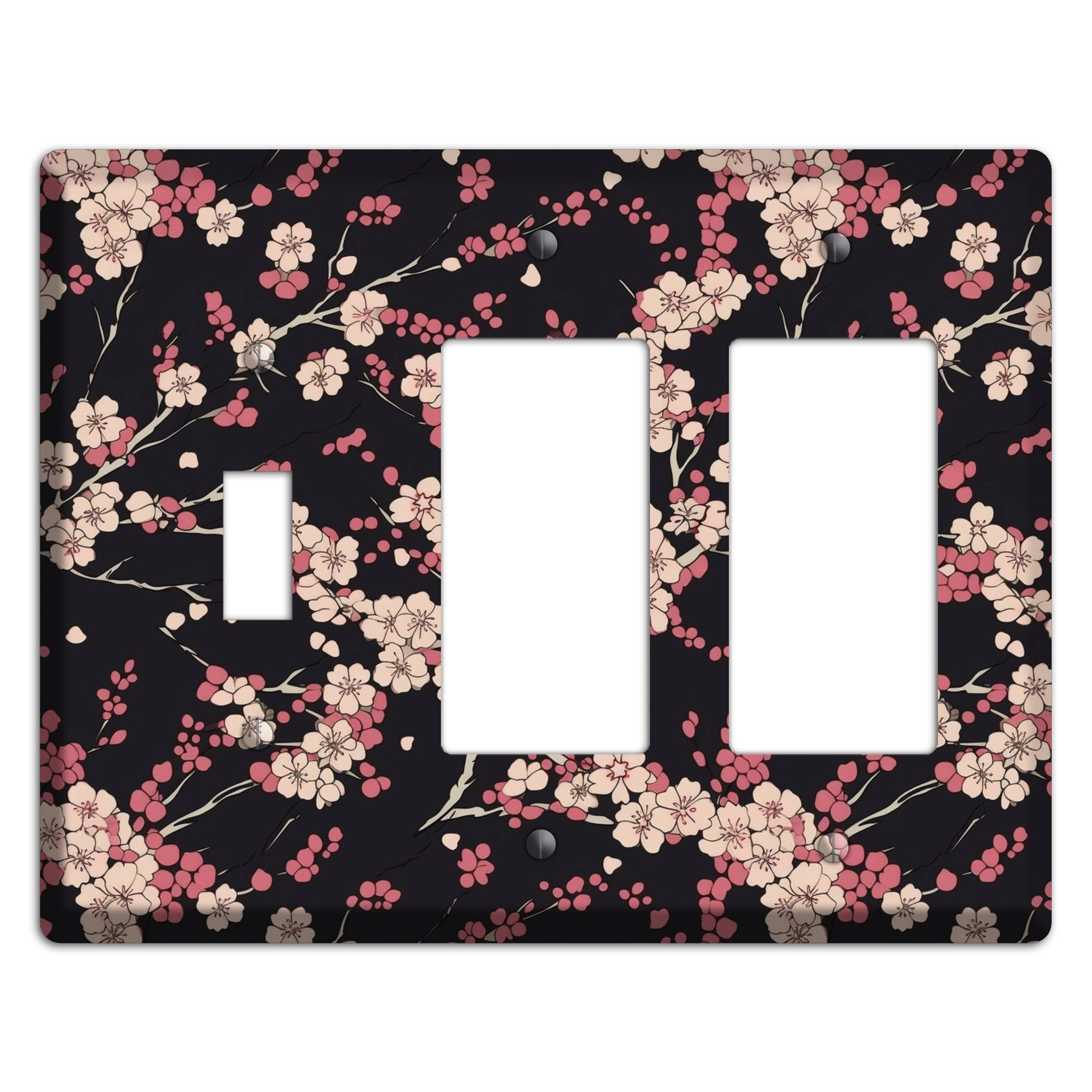Night Blossom Drift Toggle / 2 Rocker Wallplate