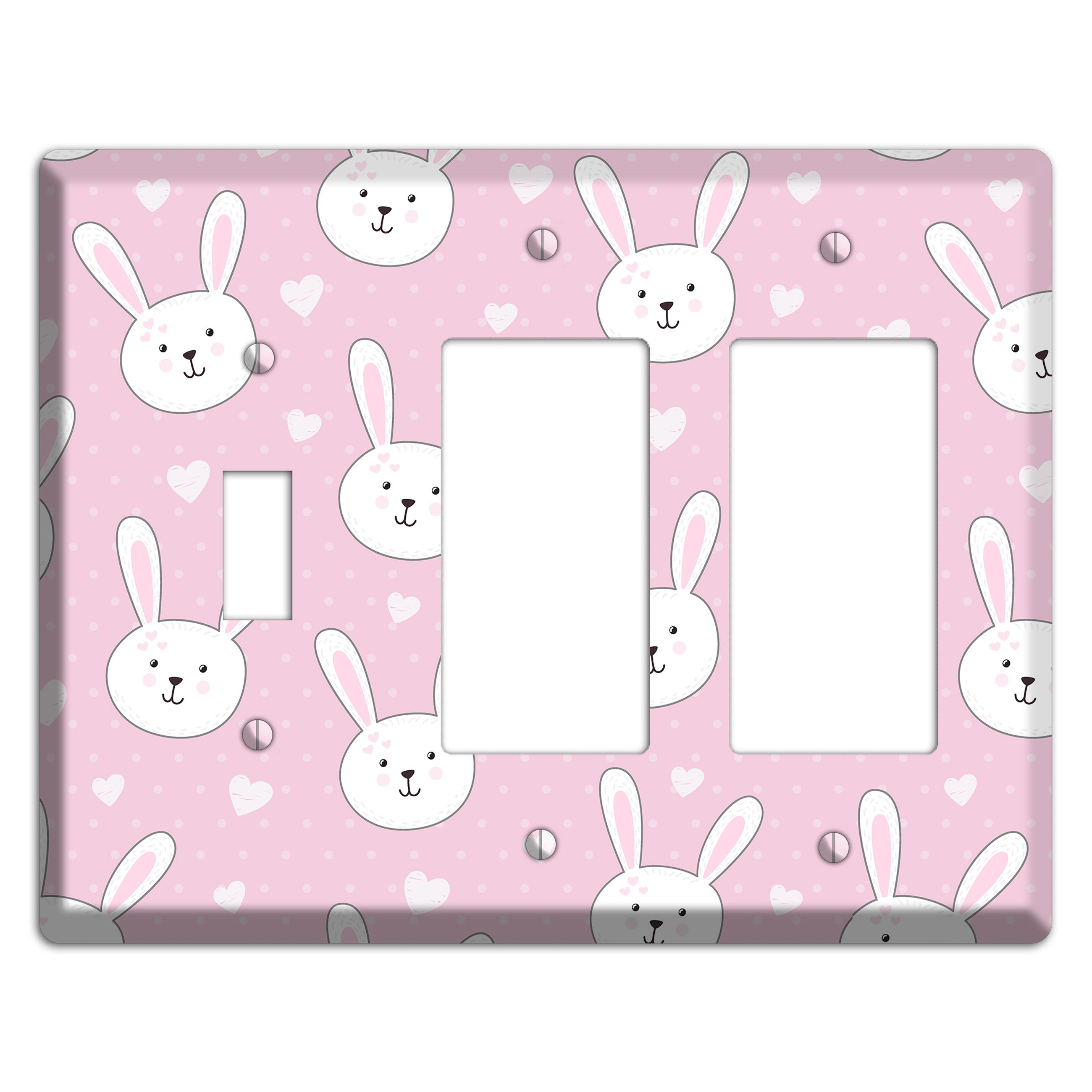 Bunny Love Toggle / 2 Rocker Wallplate