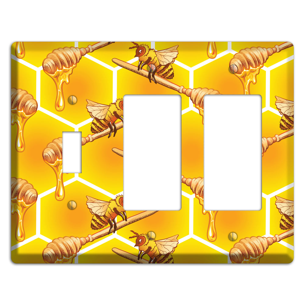 Golden Hive Ritual Toggle / 2 Rocker Wallplate