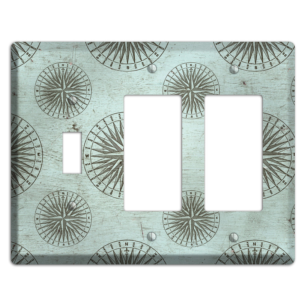 Compass & Current Toggle / 2 Rocker Wallplate