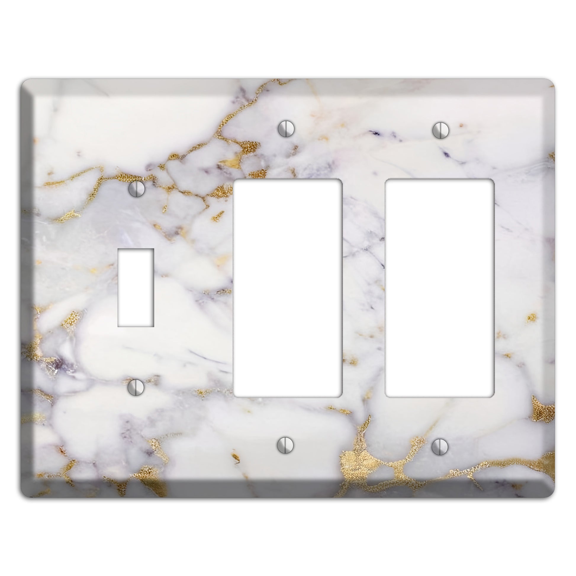 Metallic Bronze Marble Toggle / 2 Rocker Wallplate