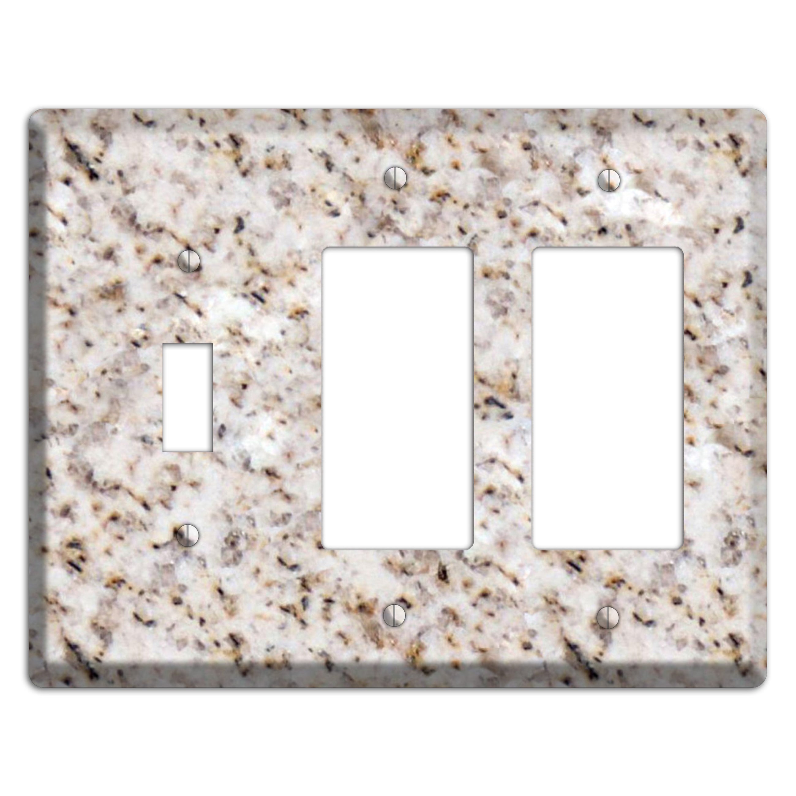 Luna Pearl Granite Toggle / 2 Rocker Wallplate