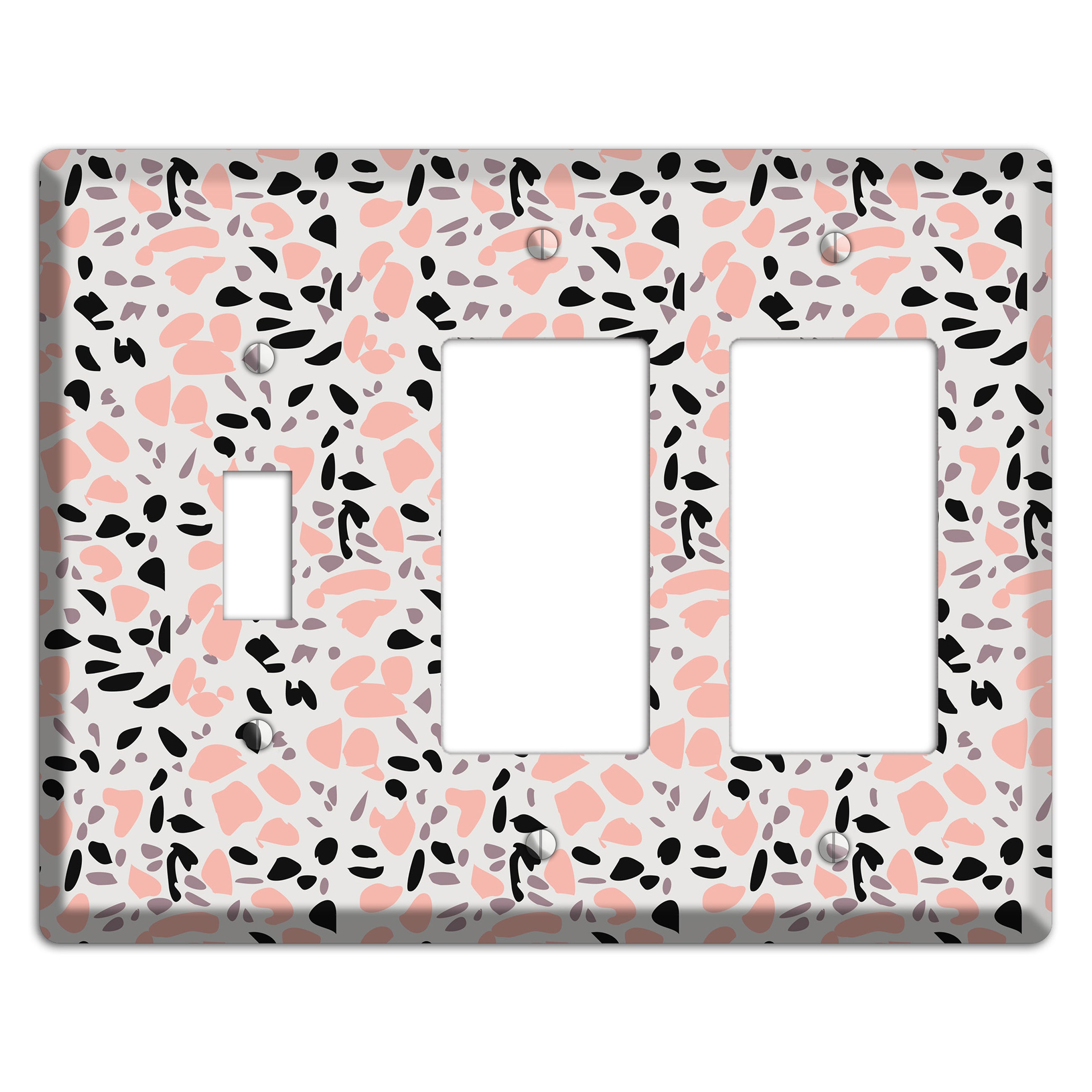 Rose Noir Confetti Toggle / 2 Rocker Wallplate
