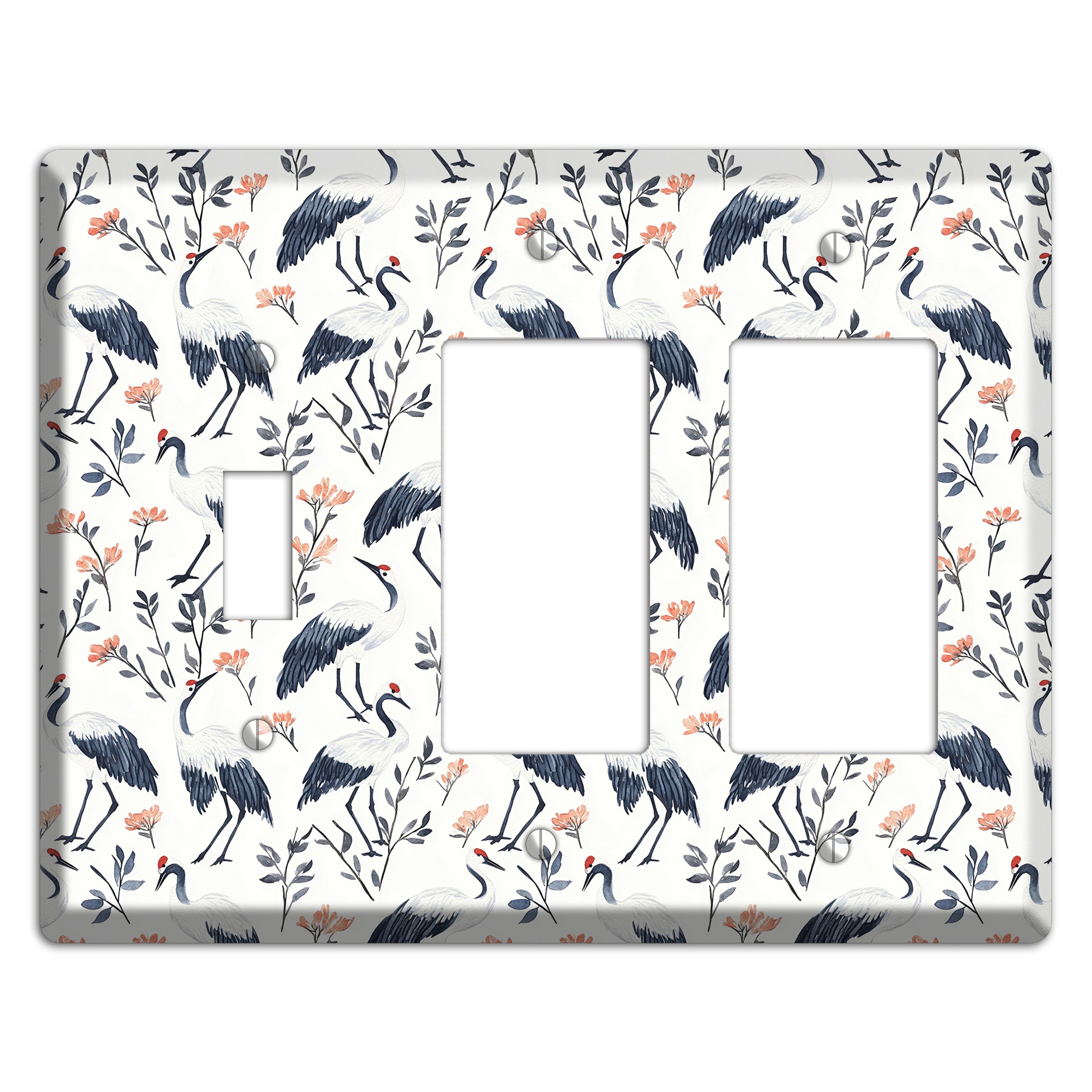 Slate & Coral Marsh Toggle / 2 Rocker Wallplate