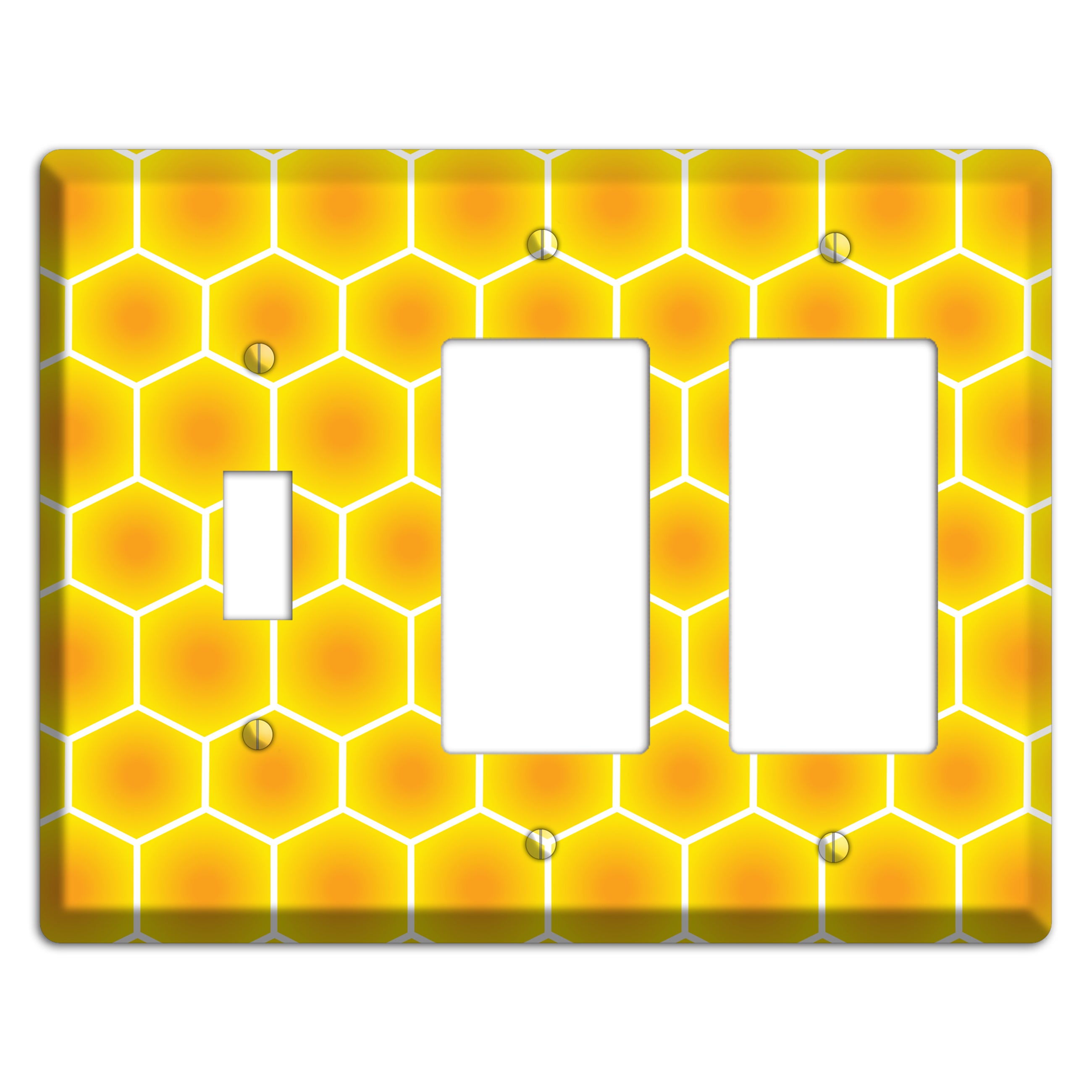 Liquid Gold Grid Toggle / 2 Rocker Wallplate