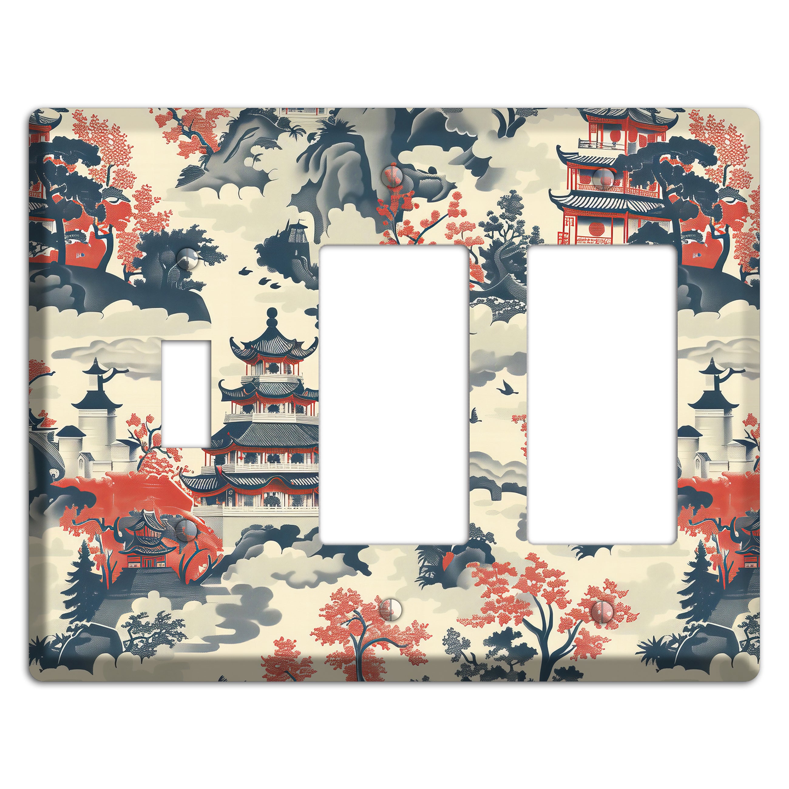 Ink & Ember Pagoda Toggle / 2 Rocker Wallplate