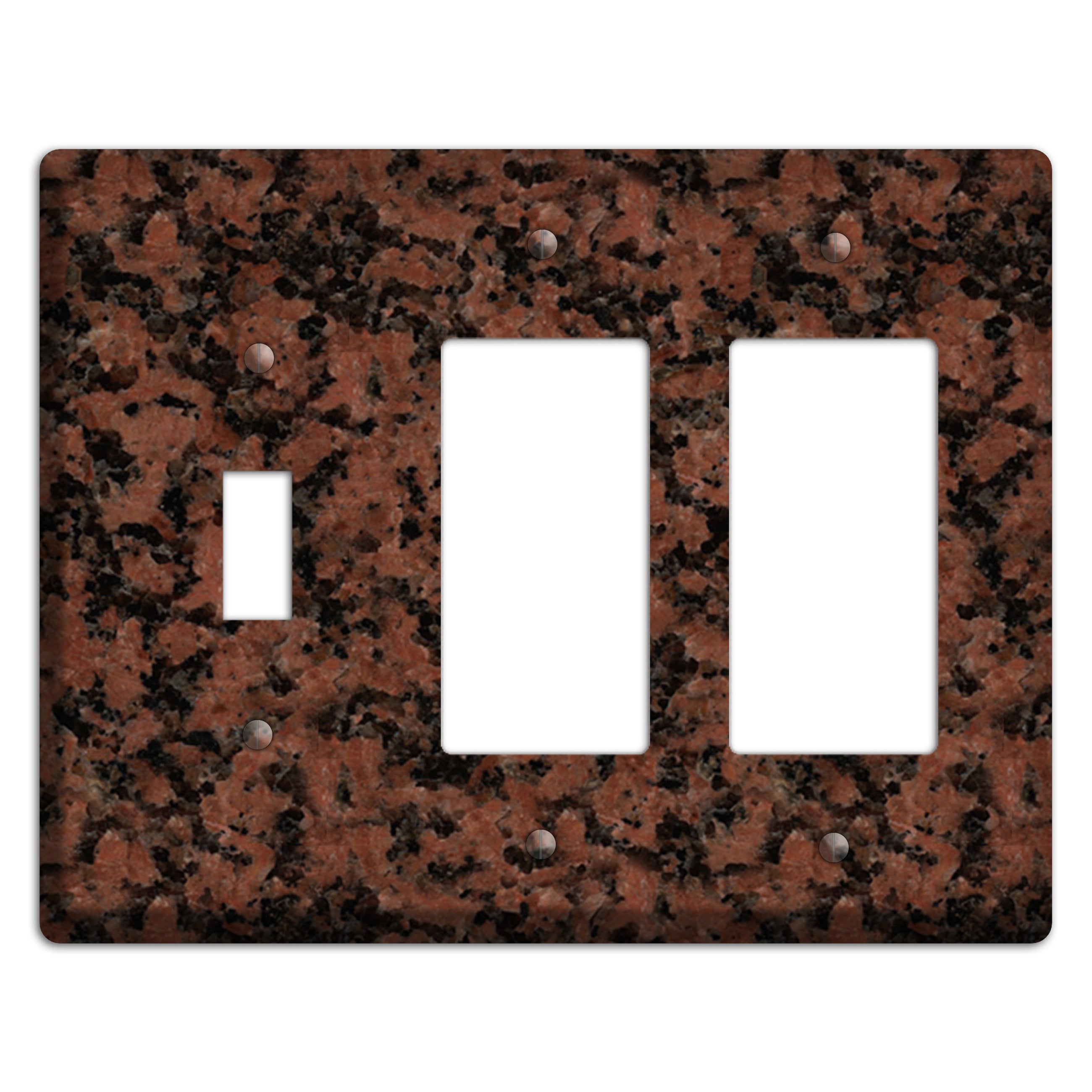 New Imperial Red Granite Toggle / 2 Rocker Wallplate
