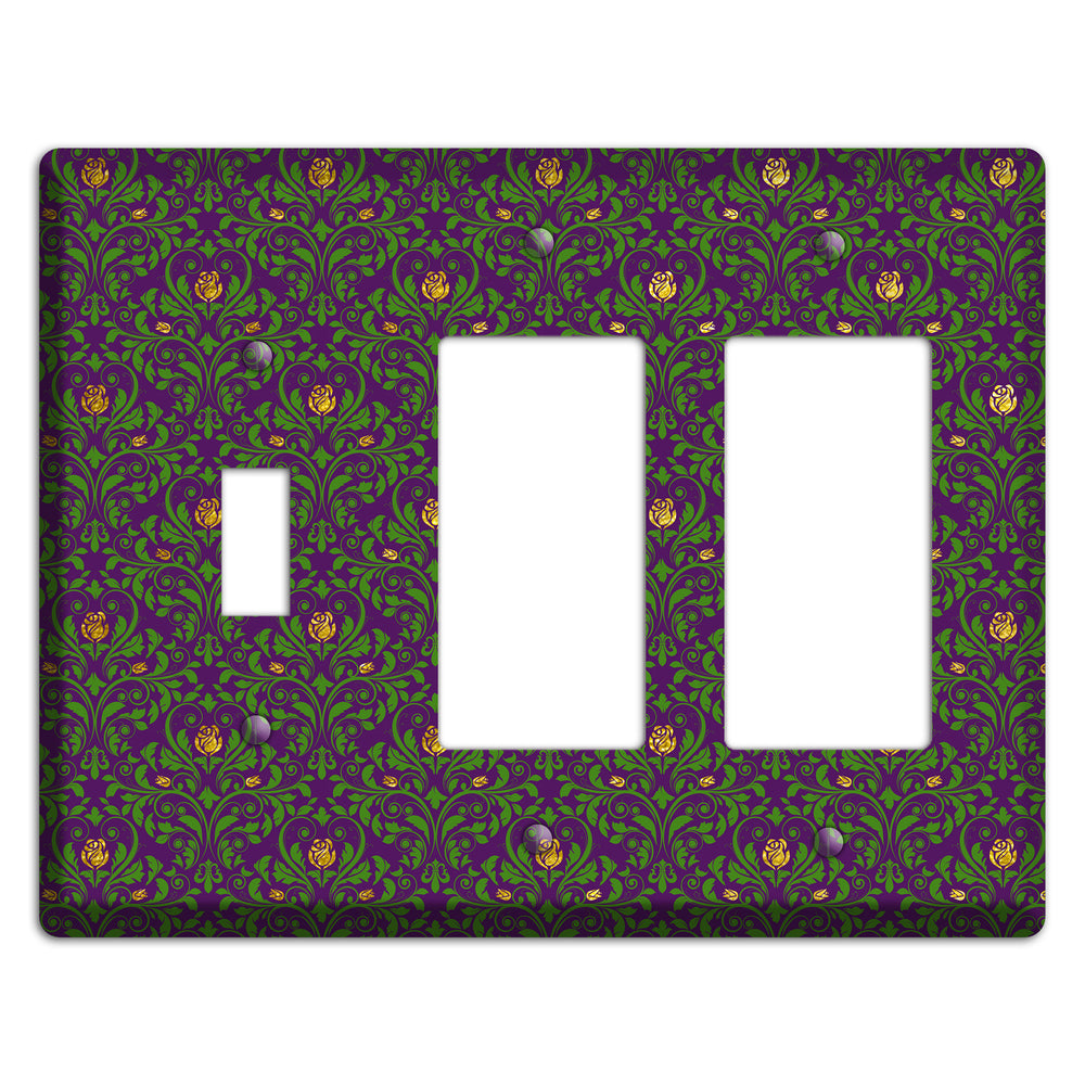 Jester‚Äôs Damask Toggle / 2 Rocker Wallplate