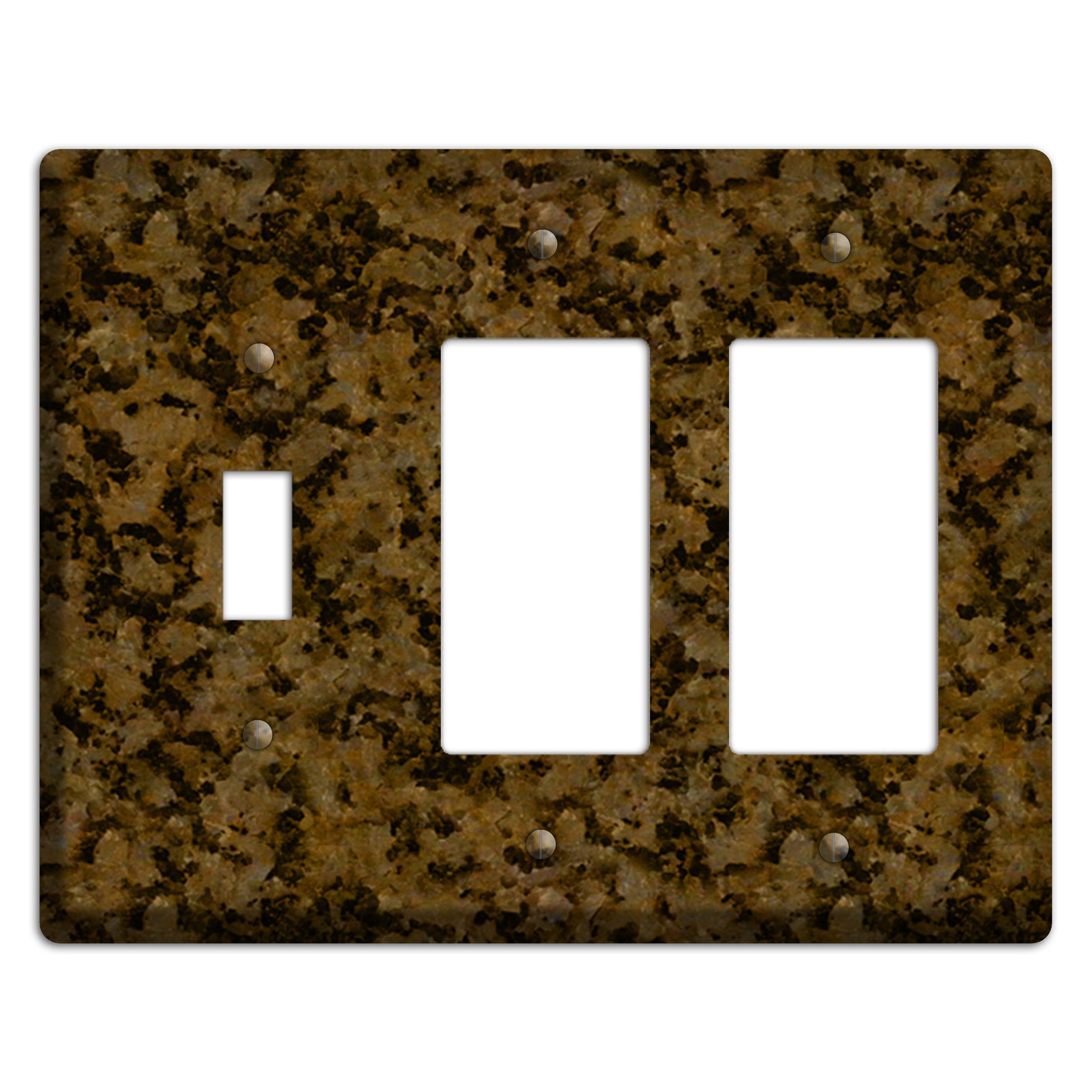Tropic Brown Granite Toggle / 2 Rocker Wallplate