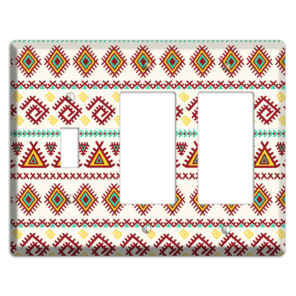 Crimson Tapestry Toggle / 2 Rocker Wallplate