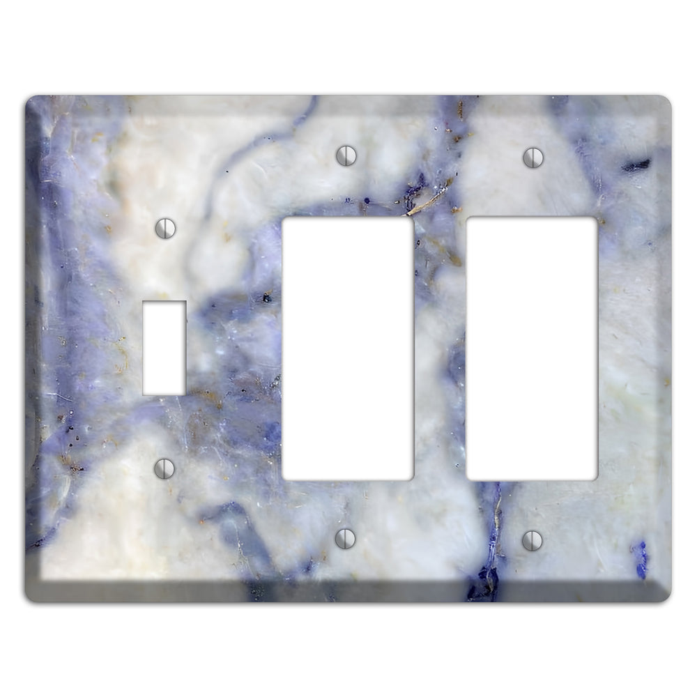 Spindle Marble Toggle / 2 Rocker Wallplate