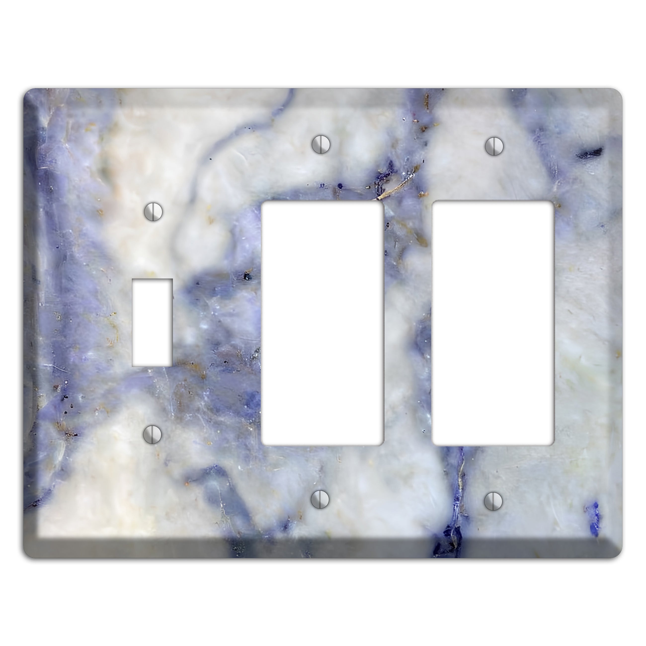 Spindle Marble Toggle / 2 Rocker Wallplate