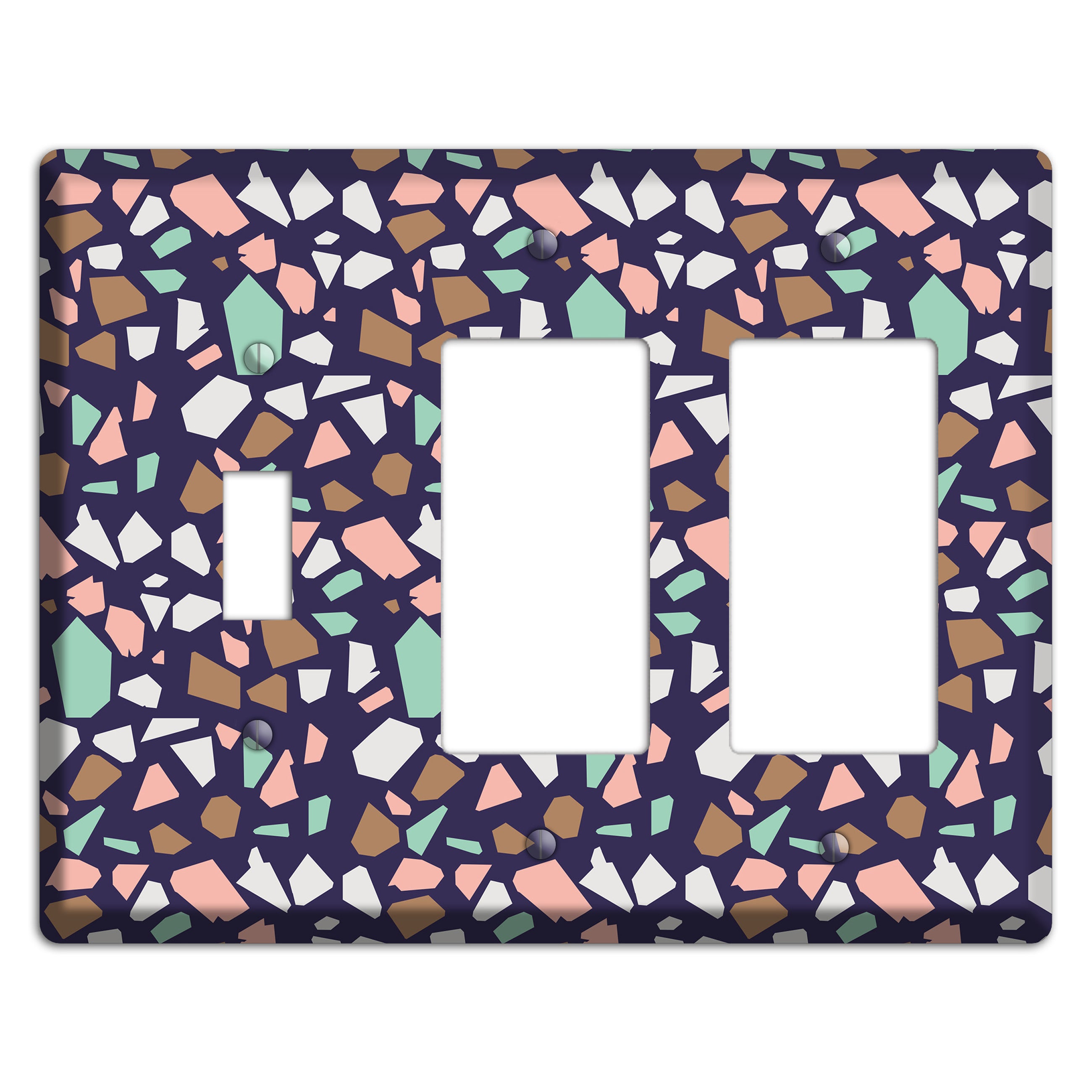 Midnight Mosaic Toggle / 2 Rocker Wallplate