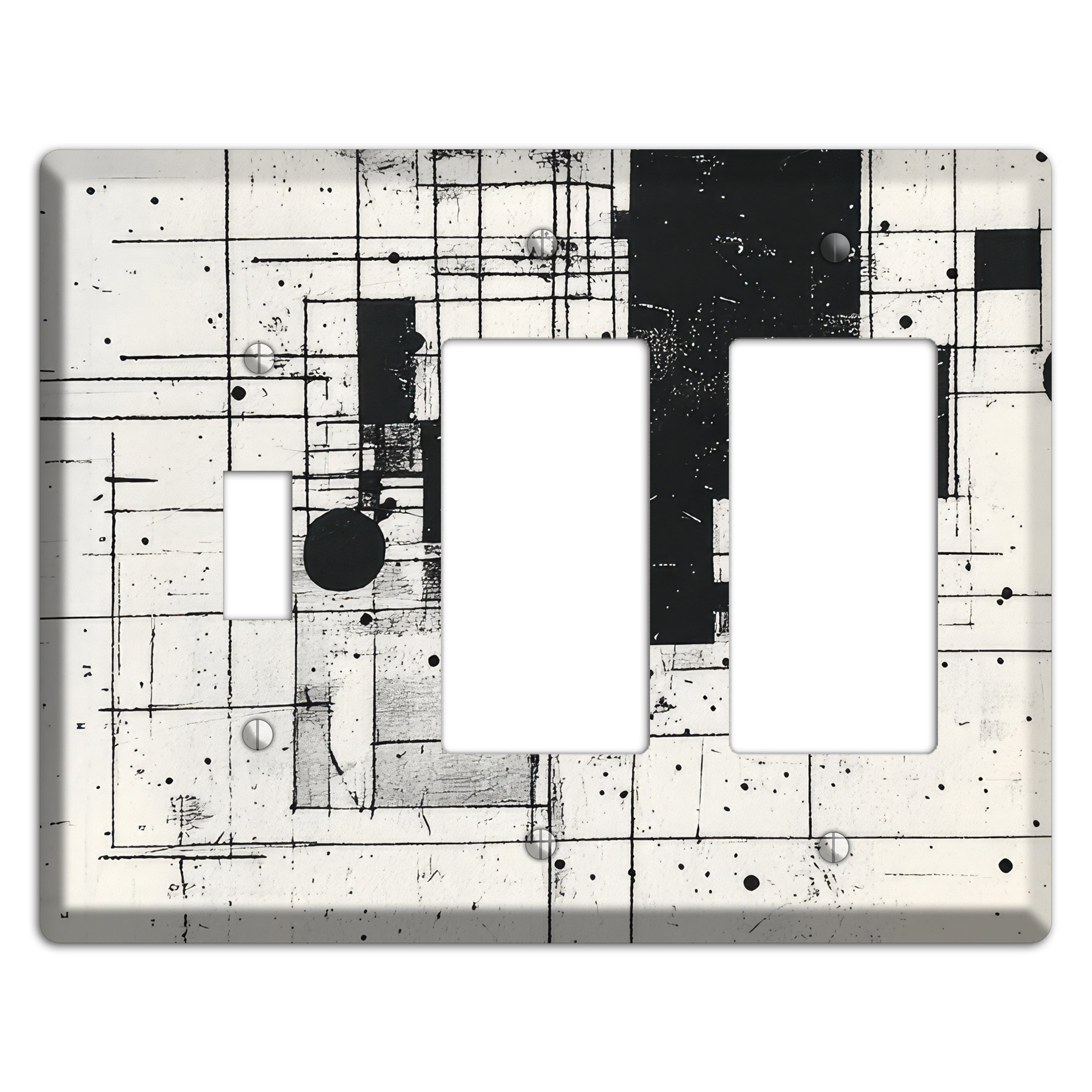 Drafting Ghost Grid Toggle / 2 Rocker Wallplate