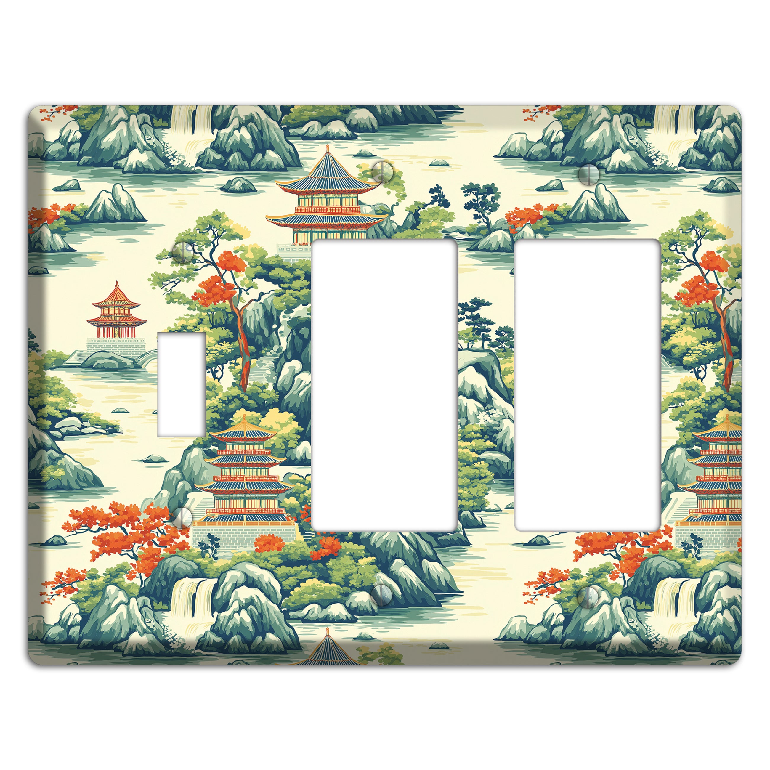 Cascade & Pagoda Toggle / 2 Rocker Wallplate