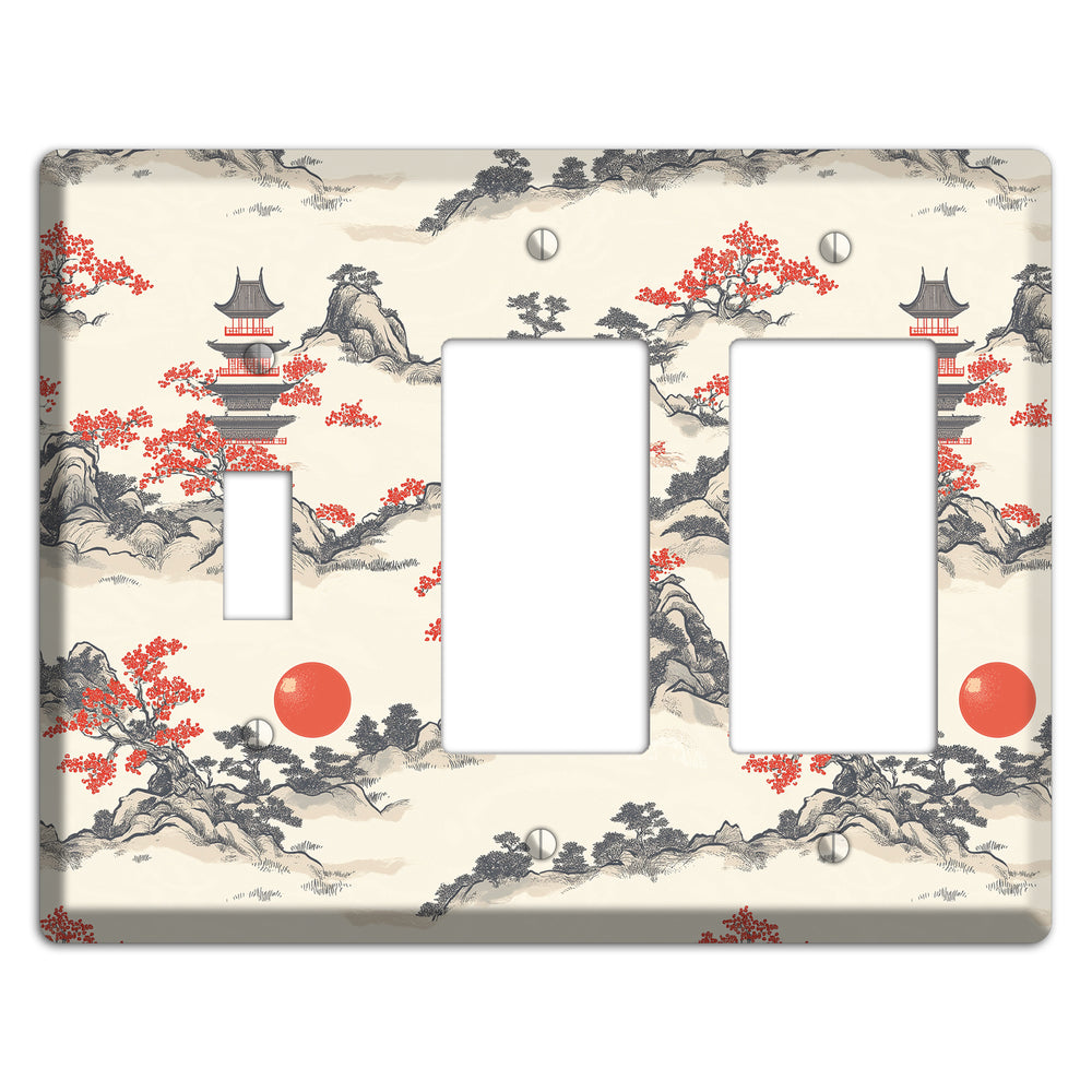 Ember & Stone Peaks Toggle / 2 Rocker Wallplate