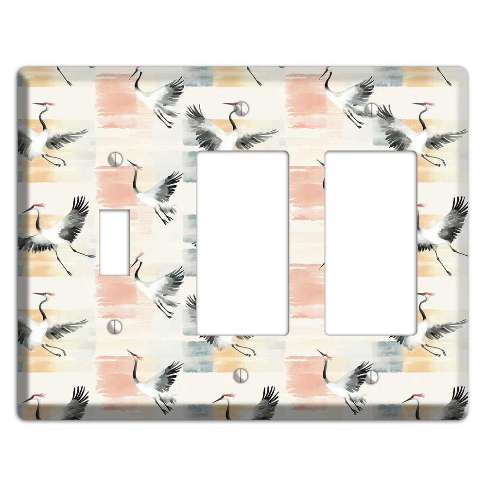 Blush Patchwork Flight Toggle / 2 Rocker Wallplate