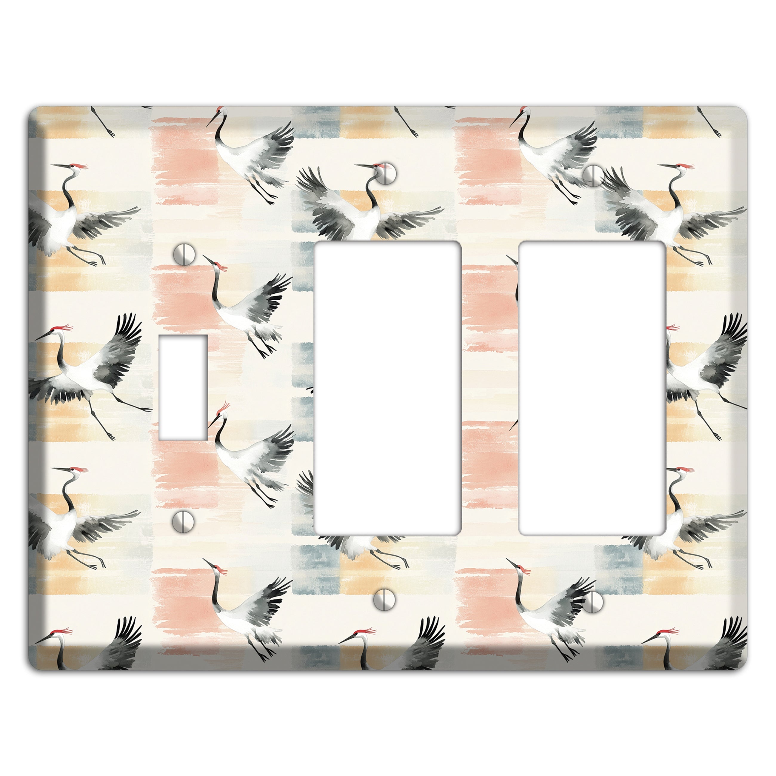 Blush Patchwork Flight Toggle / 2 Rocker Wallplate