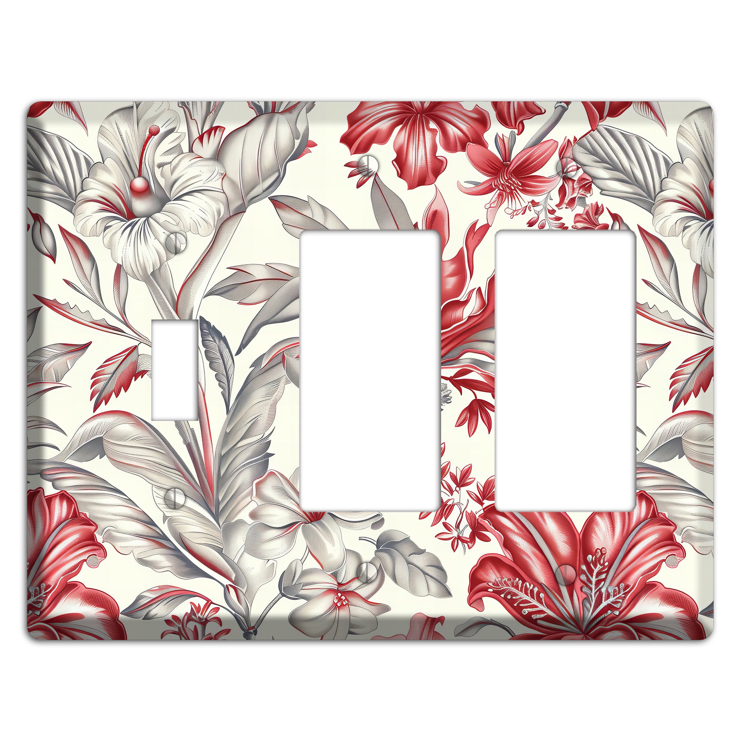 Crimson Botanica Toggle / 2 Rocker Wallplate