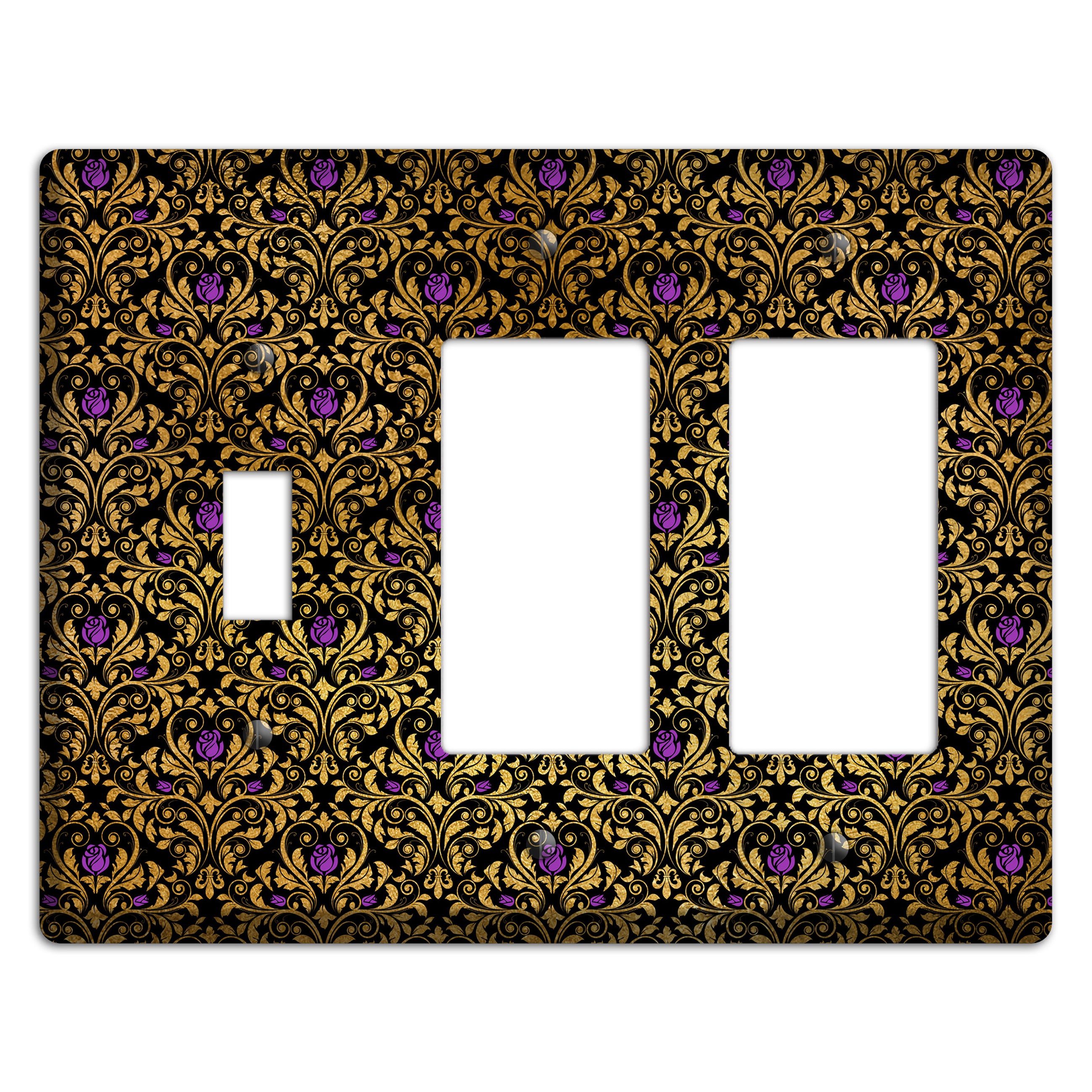 Gilded Masquerade Toggle / 2 Rocker Wallplate