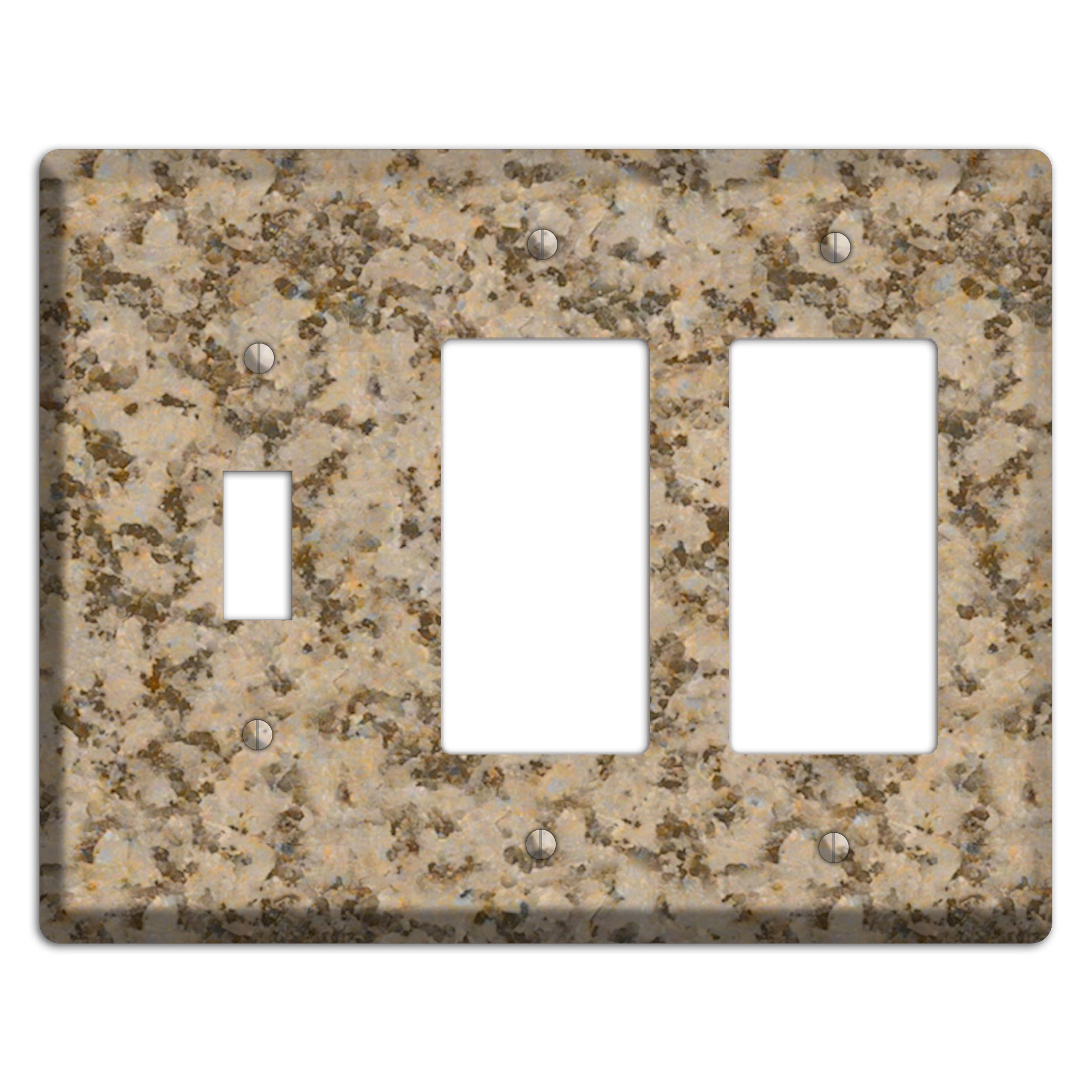 Giallo Santa Cecilia Granite Toggle / 2 Rocker Wallplate