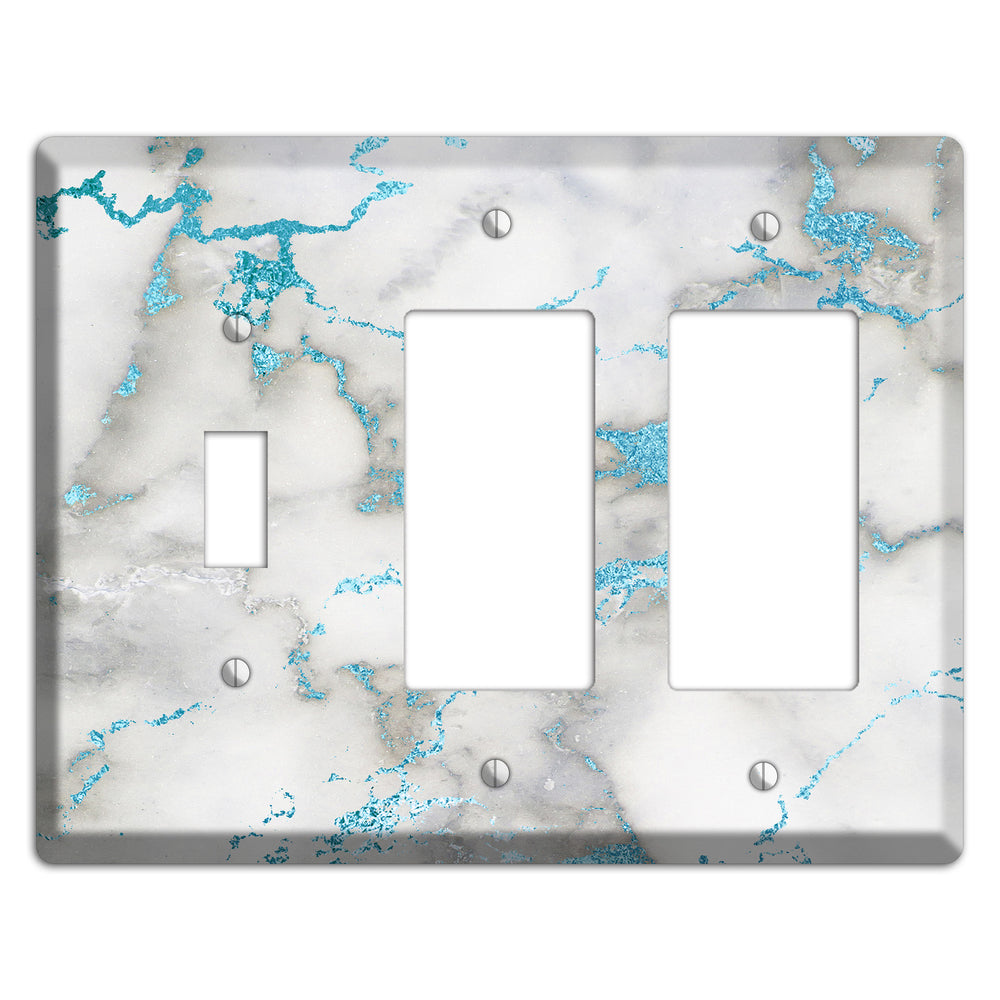 Gumbo Marble Toggle / 2 Rocker Wallplate