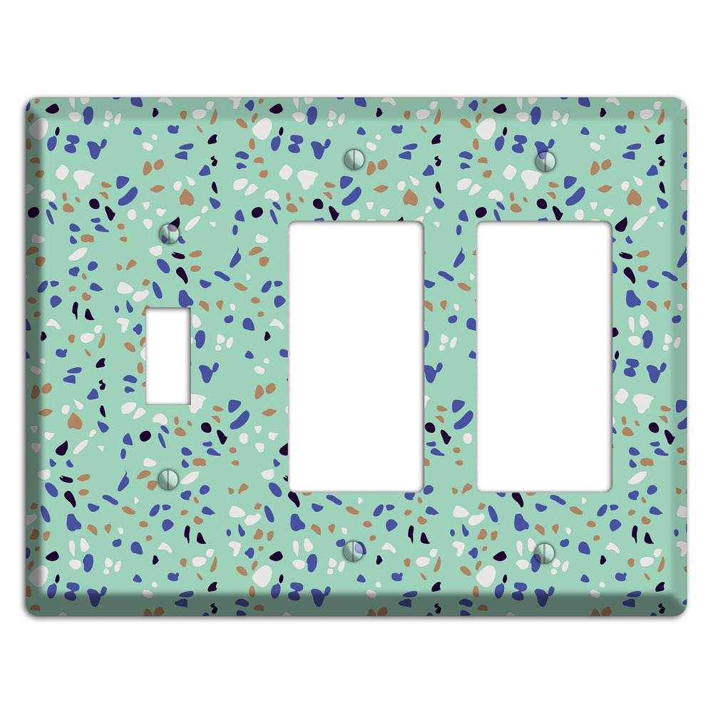 Sea Breeze Confetti Toggle / 2 Rocker Wallplate