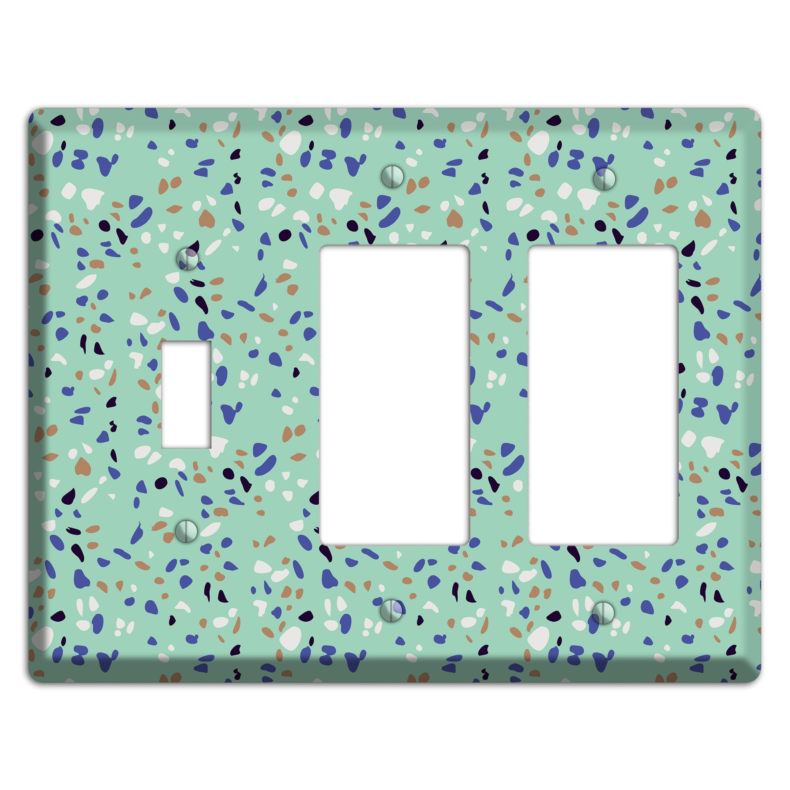 Sea Breeze Confetti Toggle / 2 Rocker Wallplate