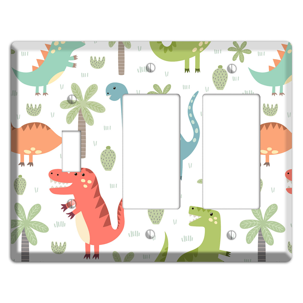 Jurassic Pals (Pastel) Toggle / 2 Rocker Wallplate