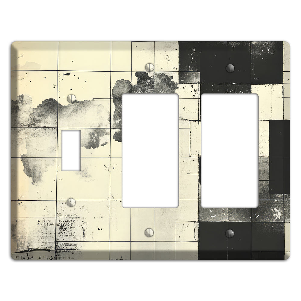 Weathered Grid Chronicle Toggle / 2 Rocker Wallplate