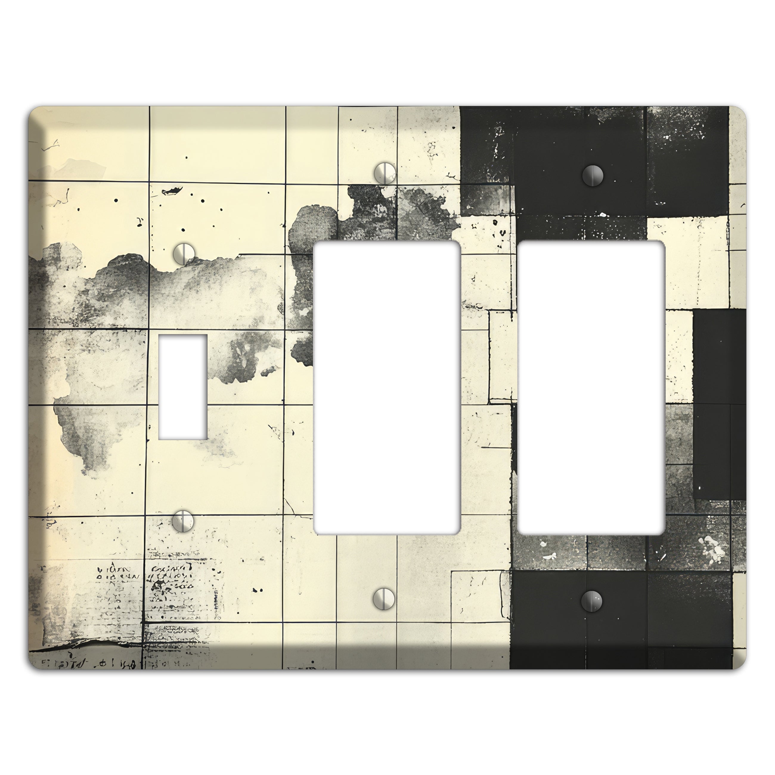 Weathered Grid Chronicle Toggle / 2 Rocker Wallplate