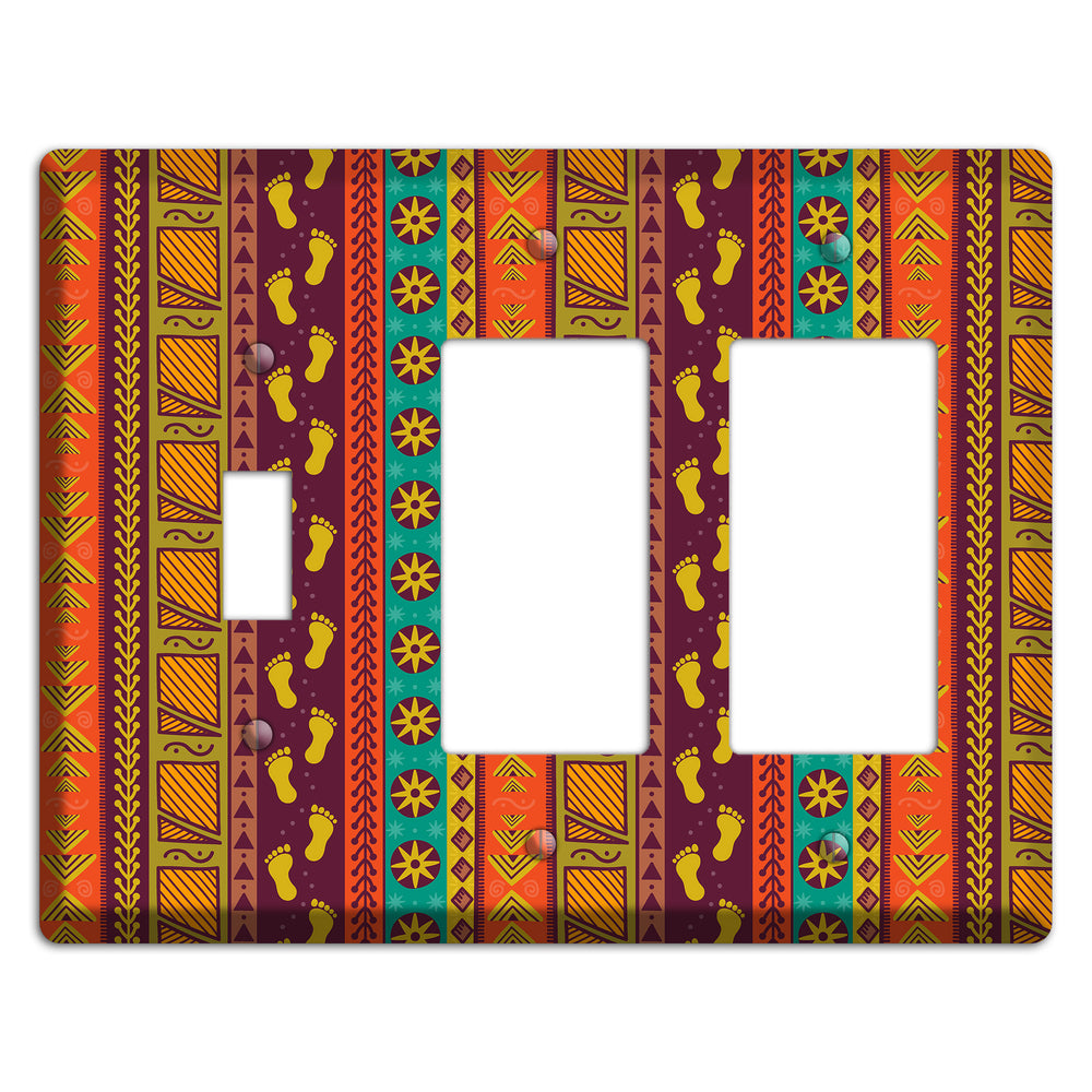 Tribal Footsteps Toggle / 2 Rocker Wallplate