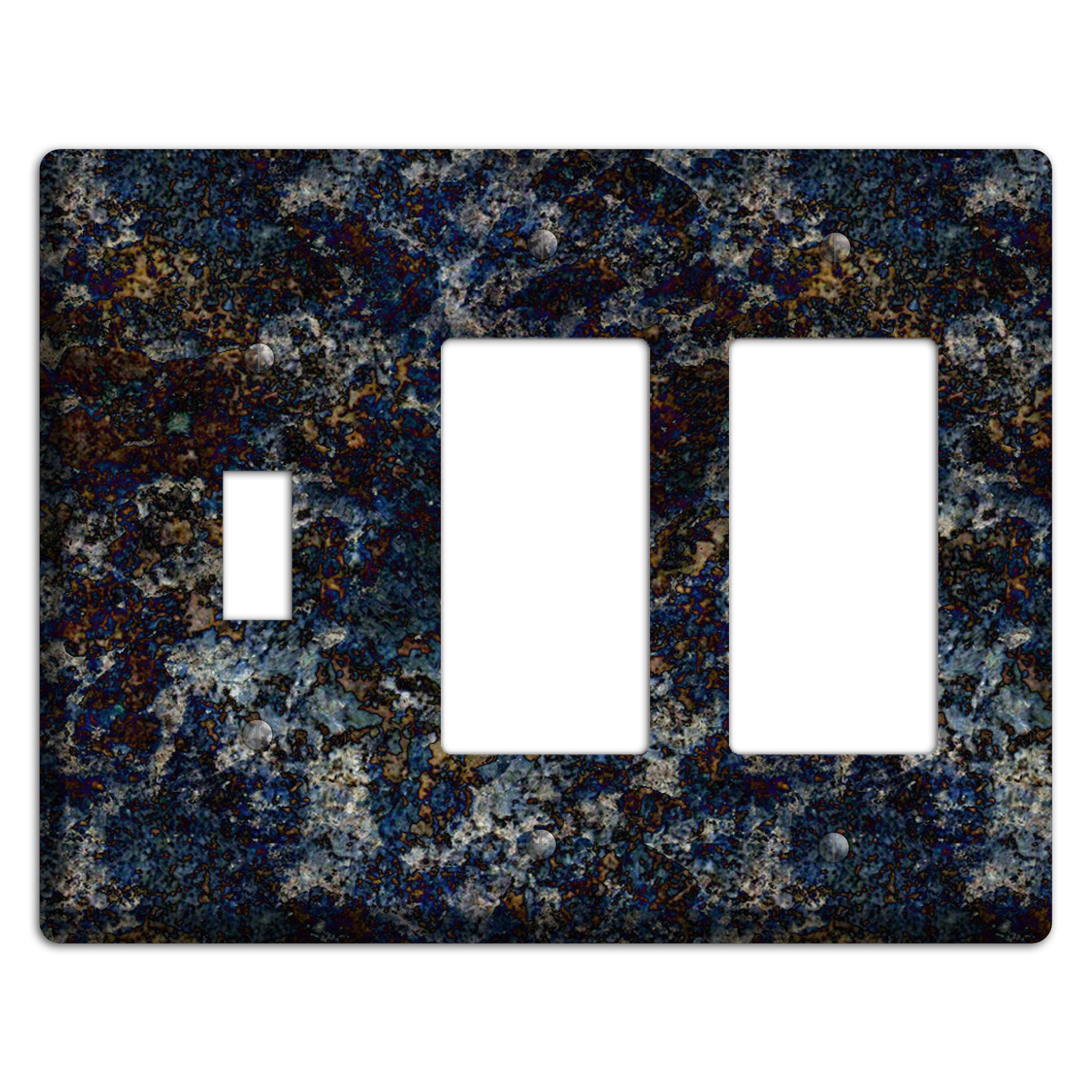 Blue Louise Granite Toggle / 2 Rocker Wallplate