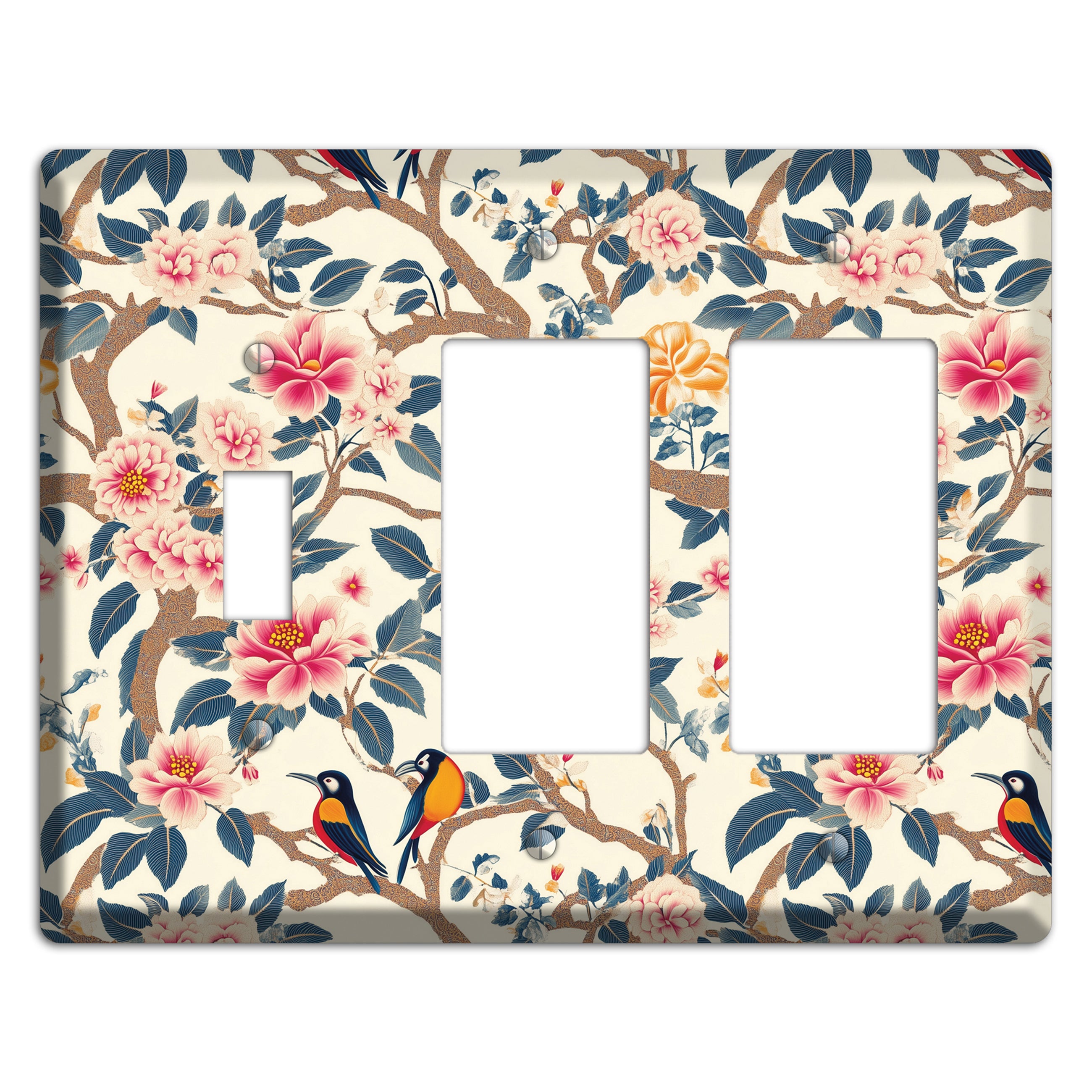 Blossom & Wing Toggle / 2 Rocker Wallplate