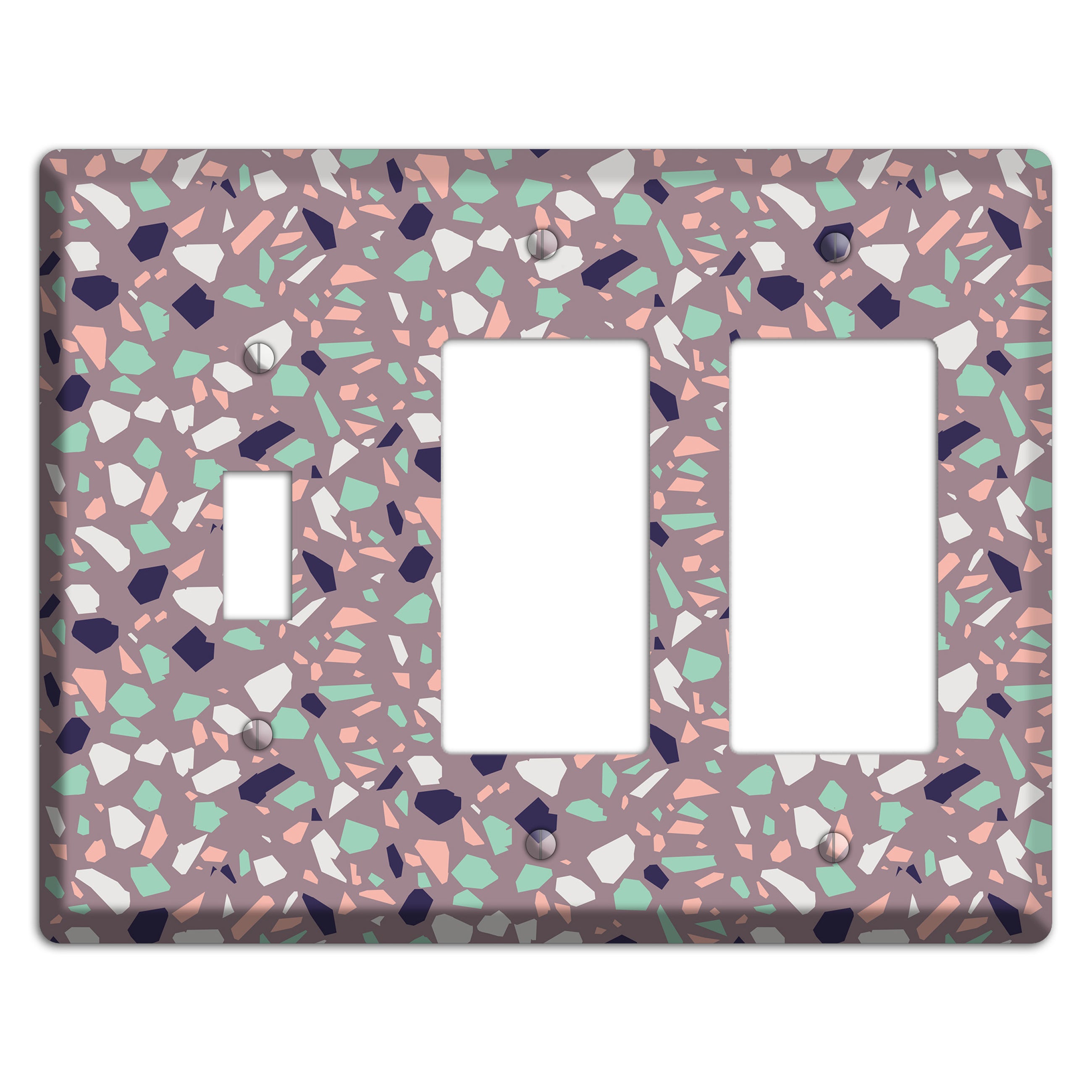 Lavender Shard Toggle / 2 Rocker Wallplate