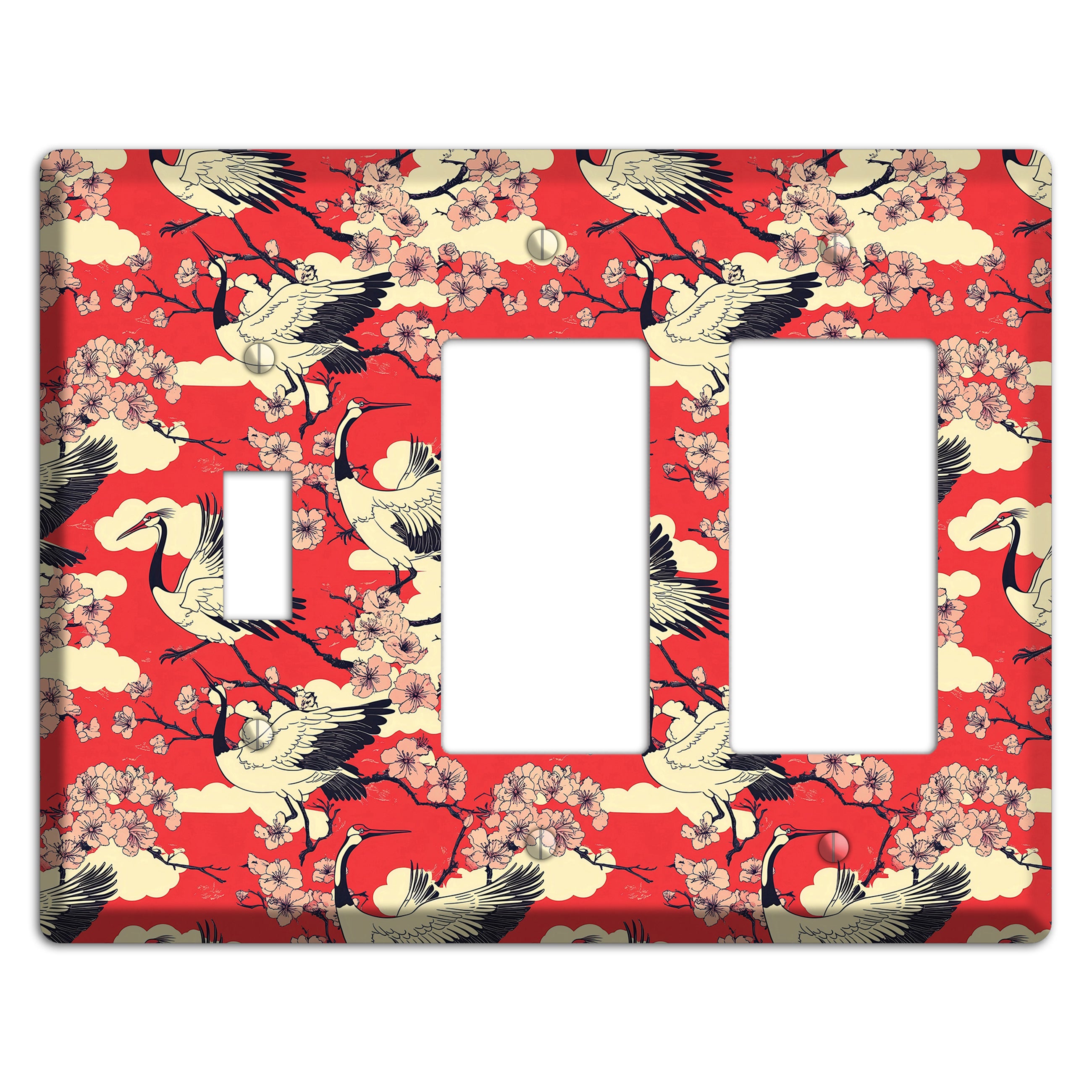 Crimson Blossom Ascent Toggle / 2 Rocker Wallplate
