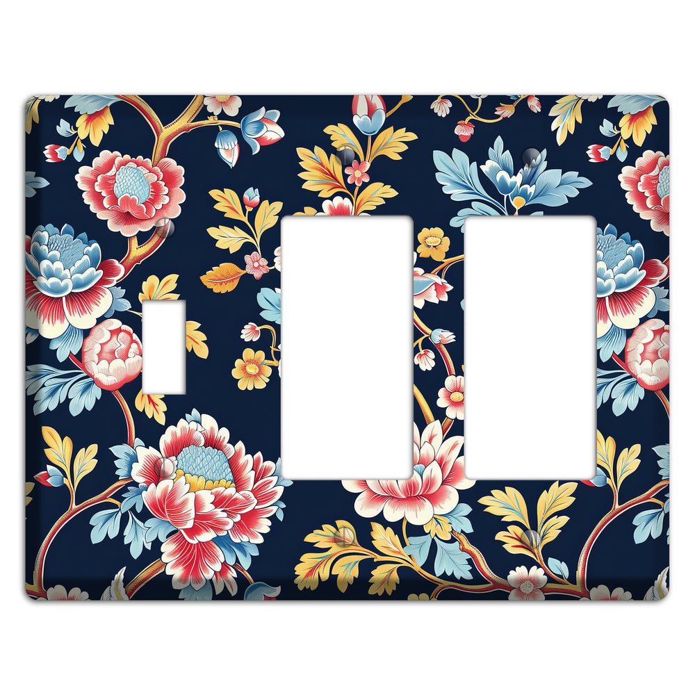 Midnight Garden Bloom Toggle / 2 Rocker Wallplate