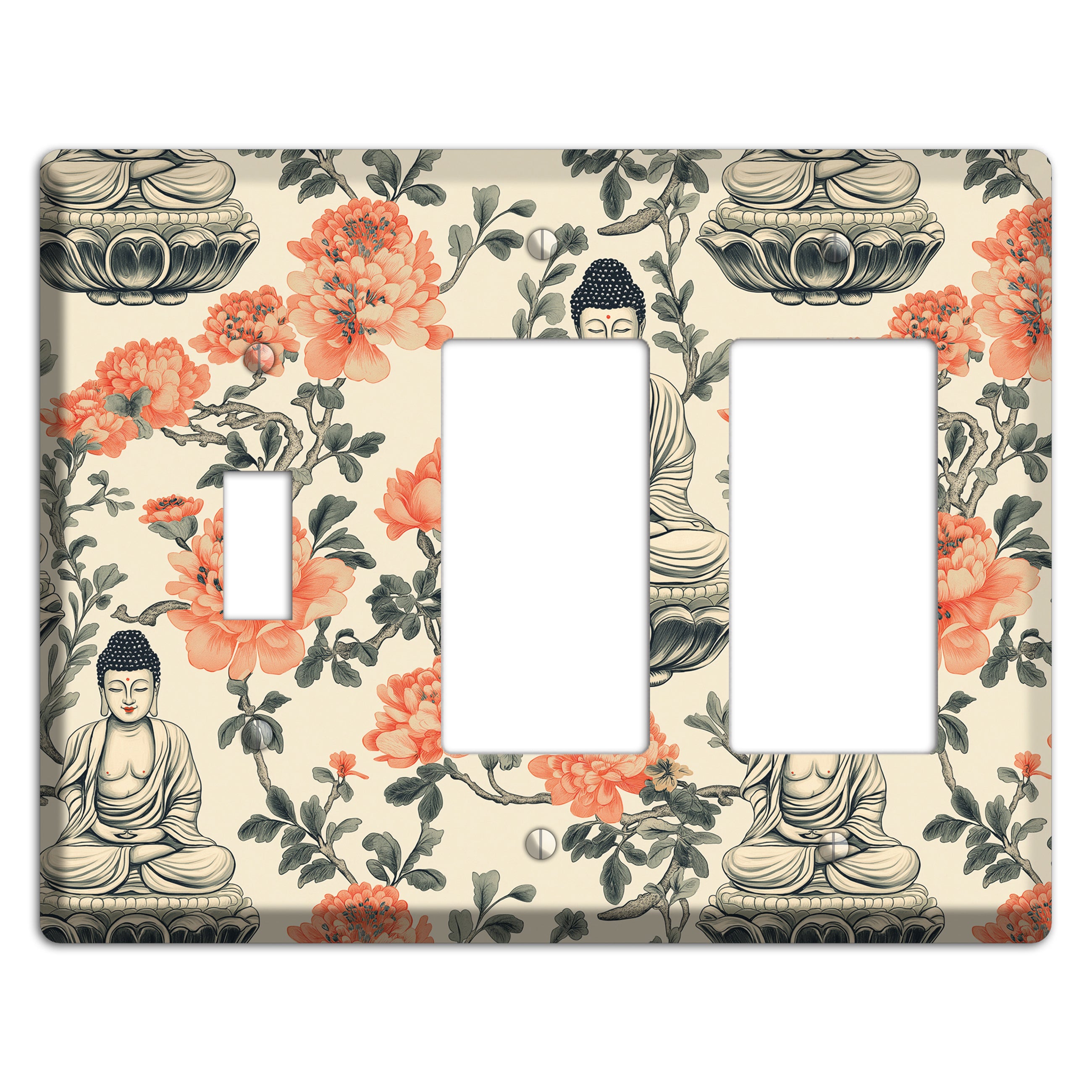 Lotus & Ember Toggle / 2 Rocker Wallplate