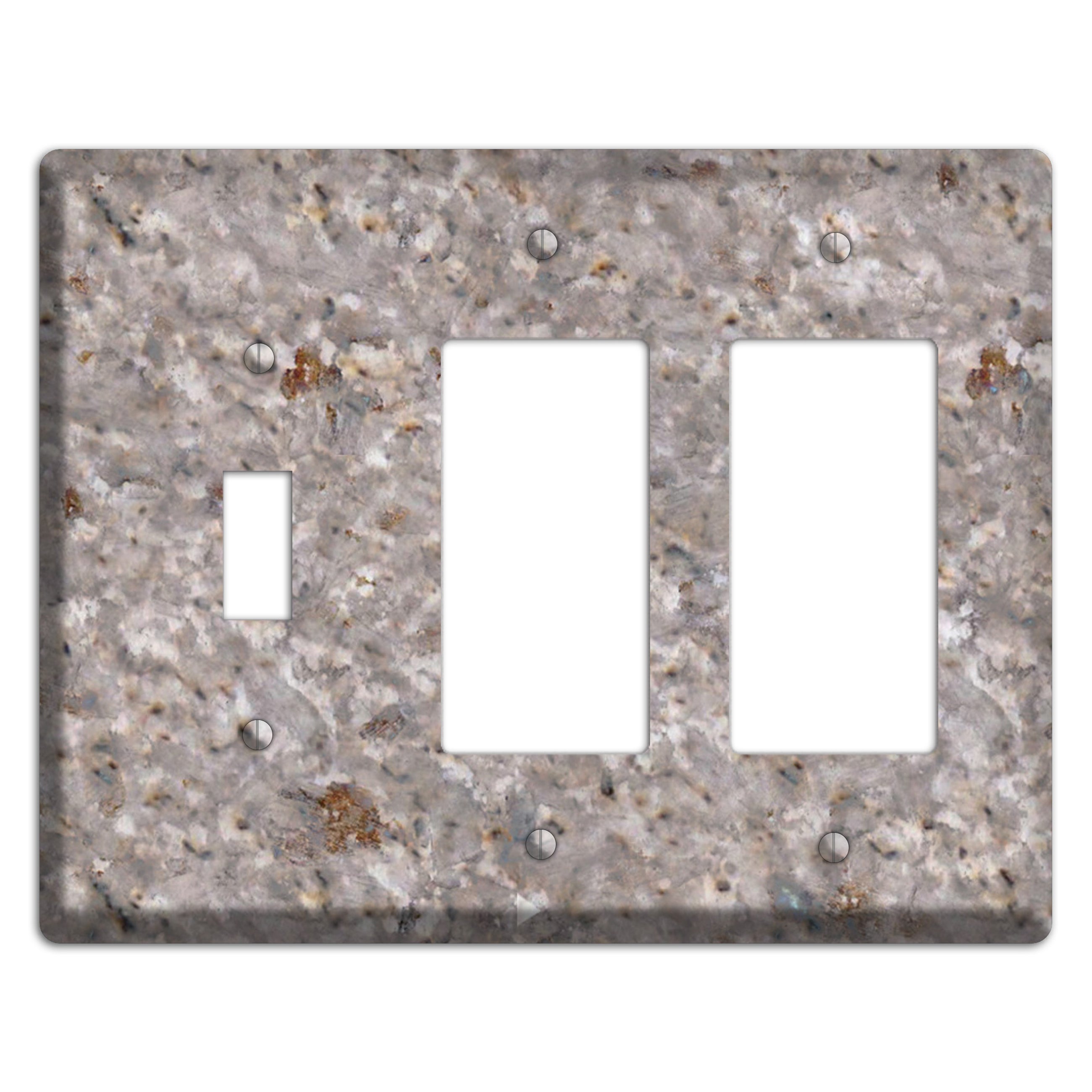 Kashmir White Granite Toggle / 2 Rocker Wallplate