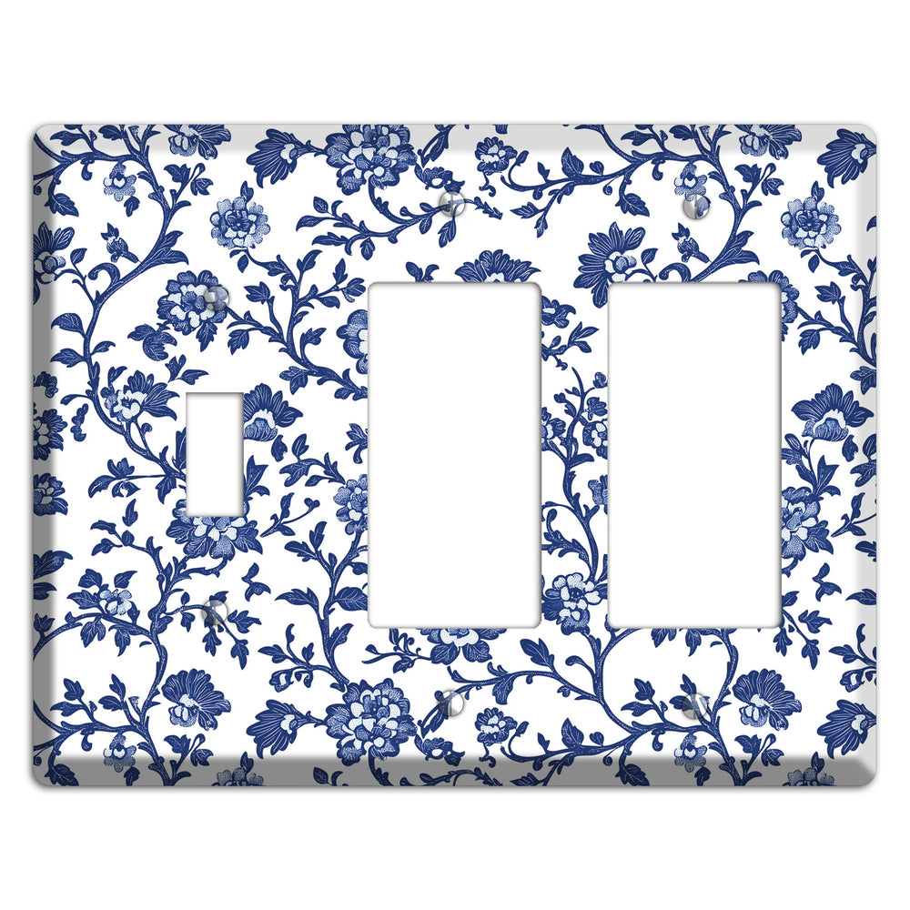 Porcelain Vine Reverie Toggle / 2 Rocker Wallplate