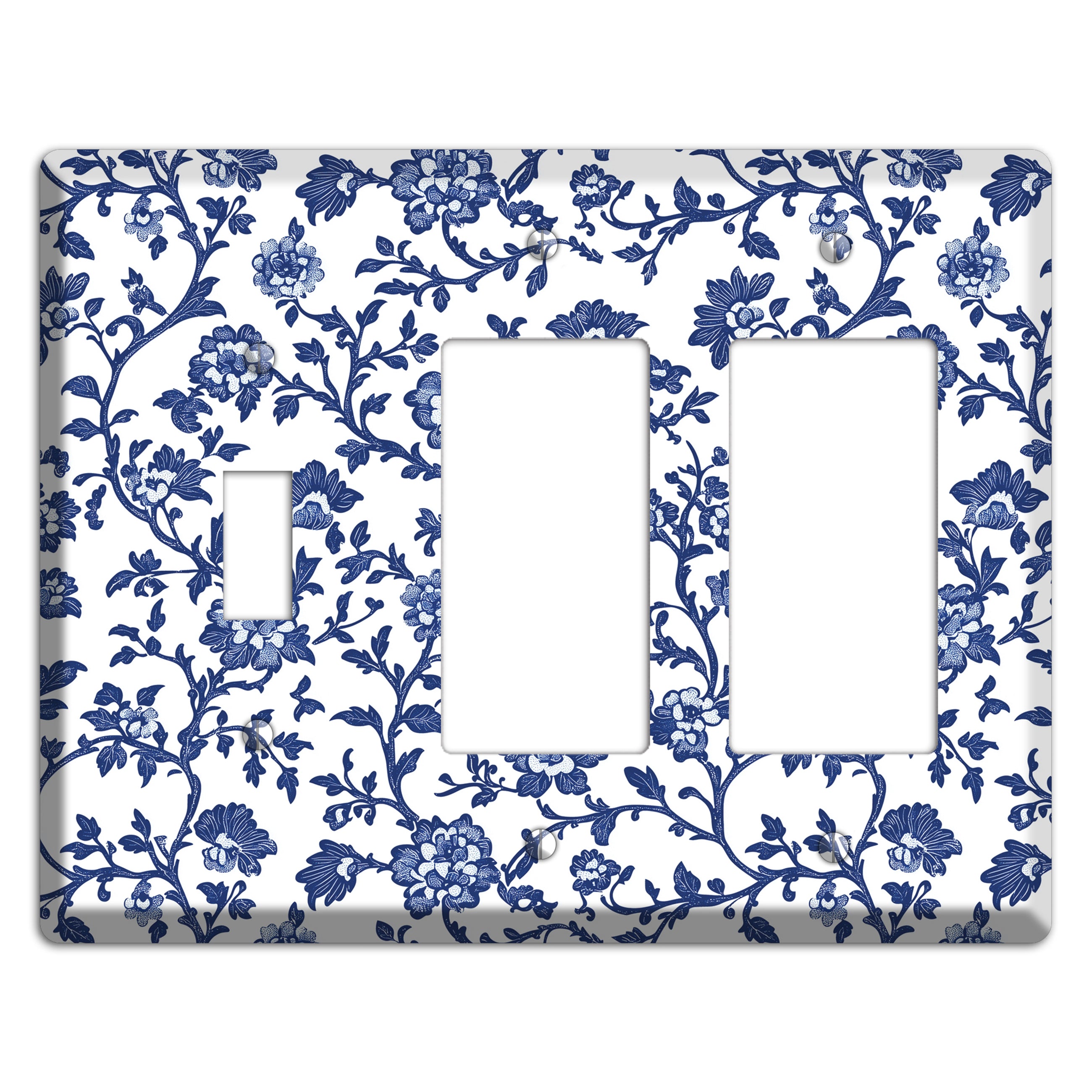 Porcelain Vine Reverie Toggle / 2 Rocker Wallplate