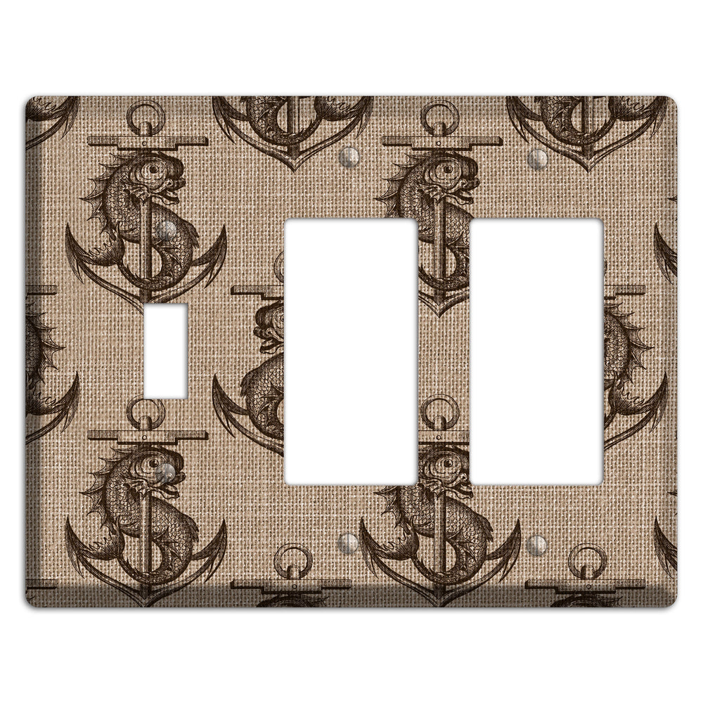 Anchor & Leviathan Toggle / 2 Rocker Wallplate